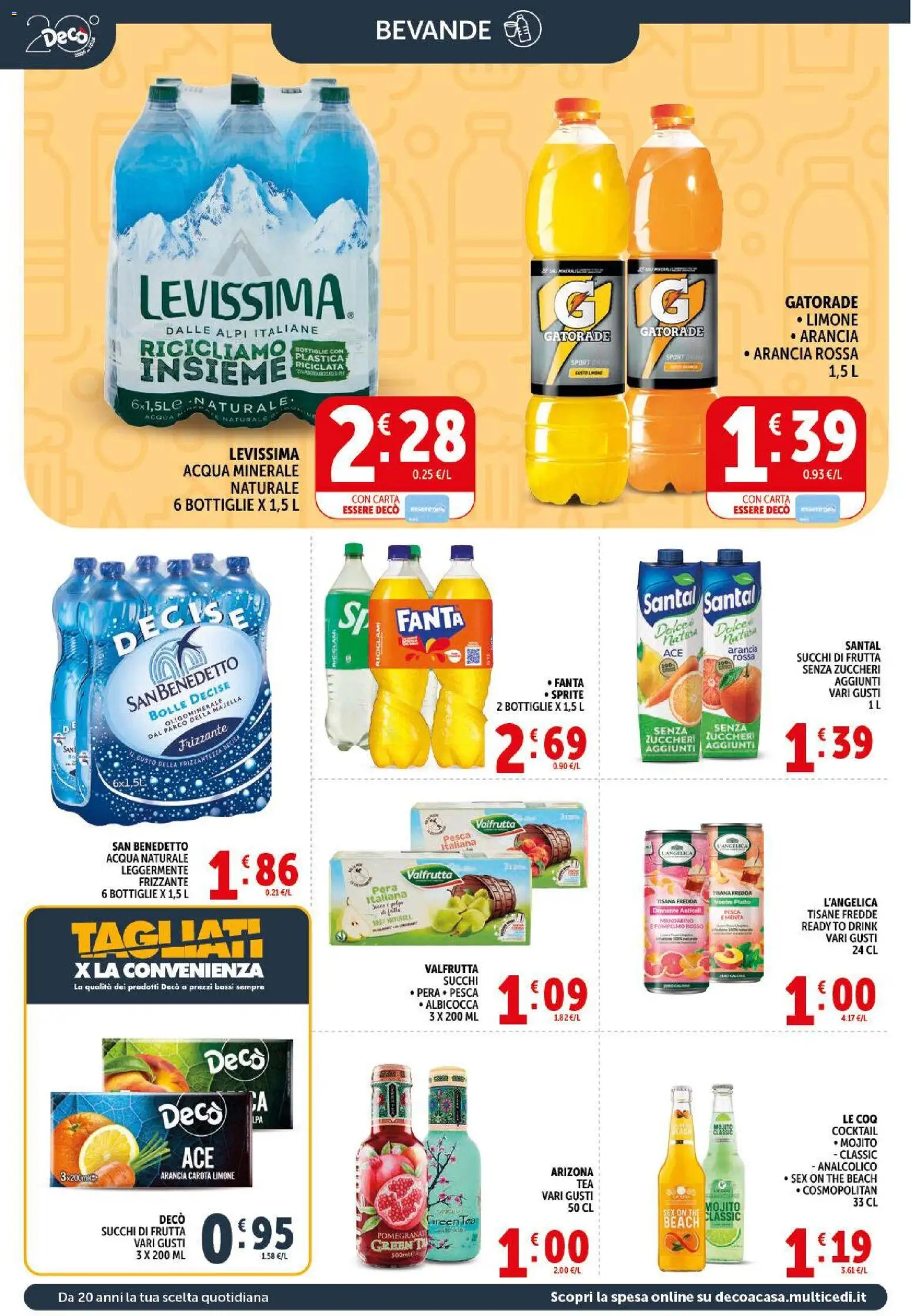 Volantino Decò del 29.05.2026 | Pagina: 16 | Prodotti: Carota, Frutta, Acqua naturale, Fanta