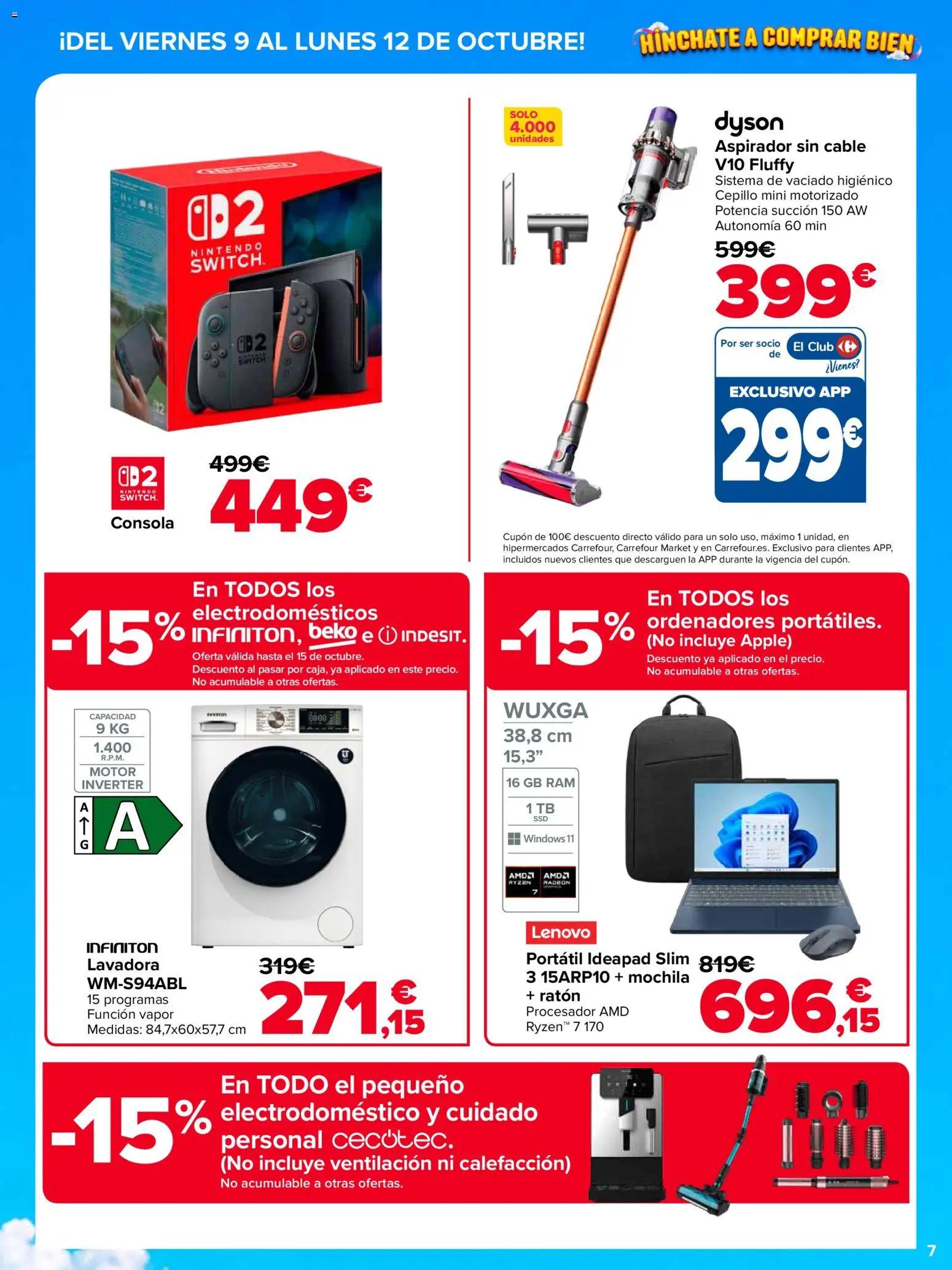 Carrefour Precio Imbatible │ válido desde el 09/10/2026 | Página: 7 | Productos: Cepillo, Portátil, Nintendo, Cable