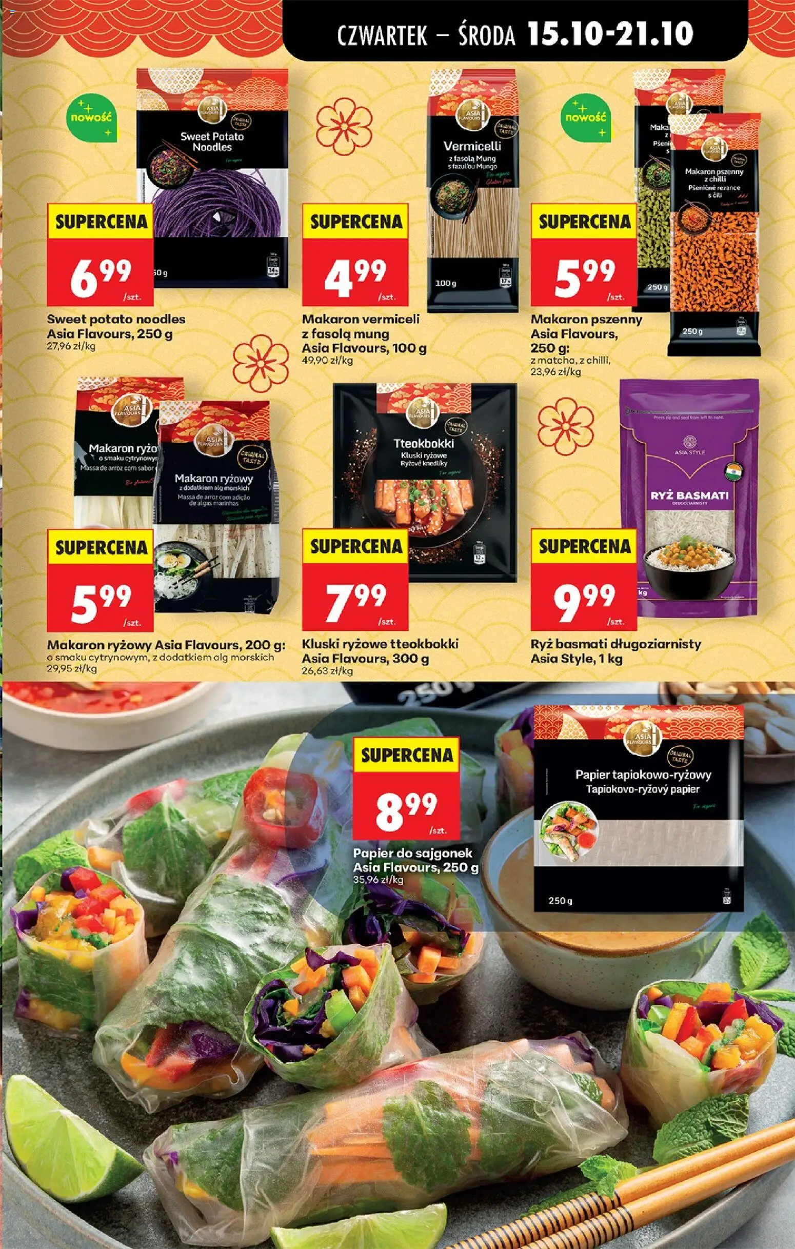 Biedronka gazetka - Czas na toast od 15.10.2026 | Strona: 49 | Produkty: Ryż, Ryż basmati, Makaron, Kluski