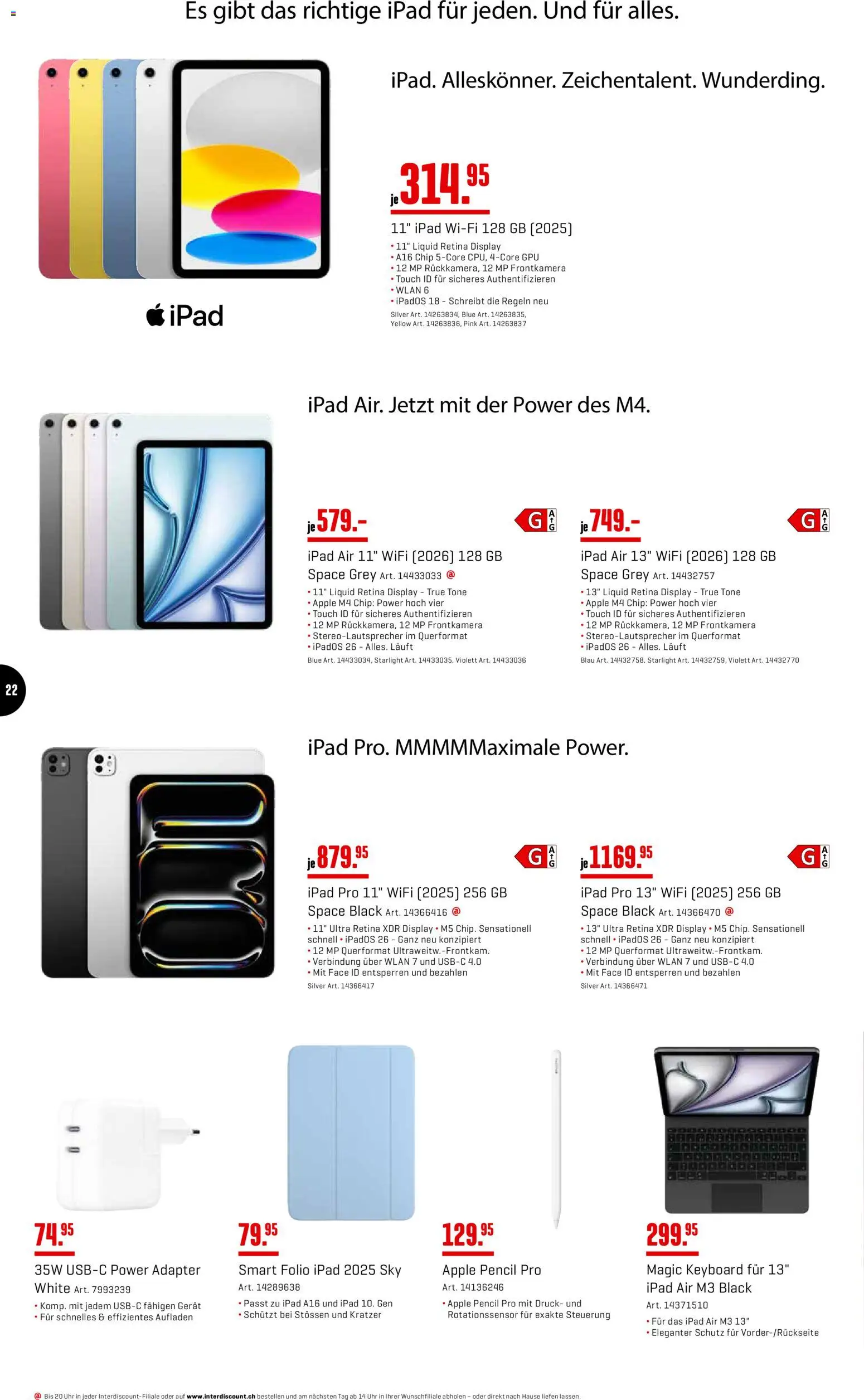 Interdiscount aktionen Wochen Knaller – gültig ab 11.05.2026 | Seite: 22 | Produkte: Apple, Ipad, Adapter