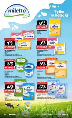 Pogląd oferty "Serek Miletto, z ziołami > śmietankowy plastry 150 g" - ważna od 05.10.2026 | Strona: 18