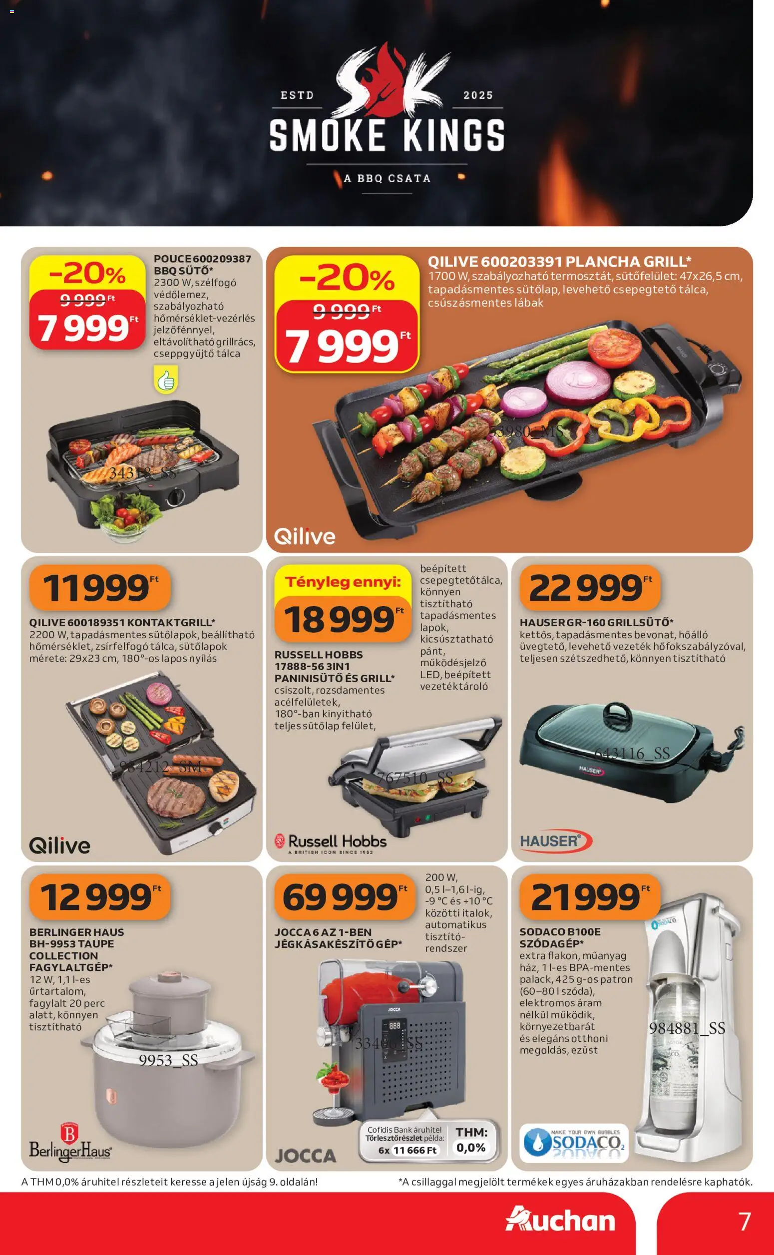 Auchan akciós ujság - amely érvényes a következő dátumtól: 2026.07.16. | Oldal: 7 | Termékek: Fagylalt, Grill