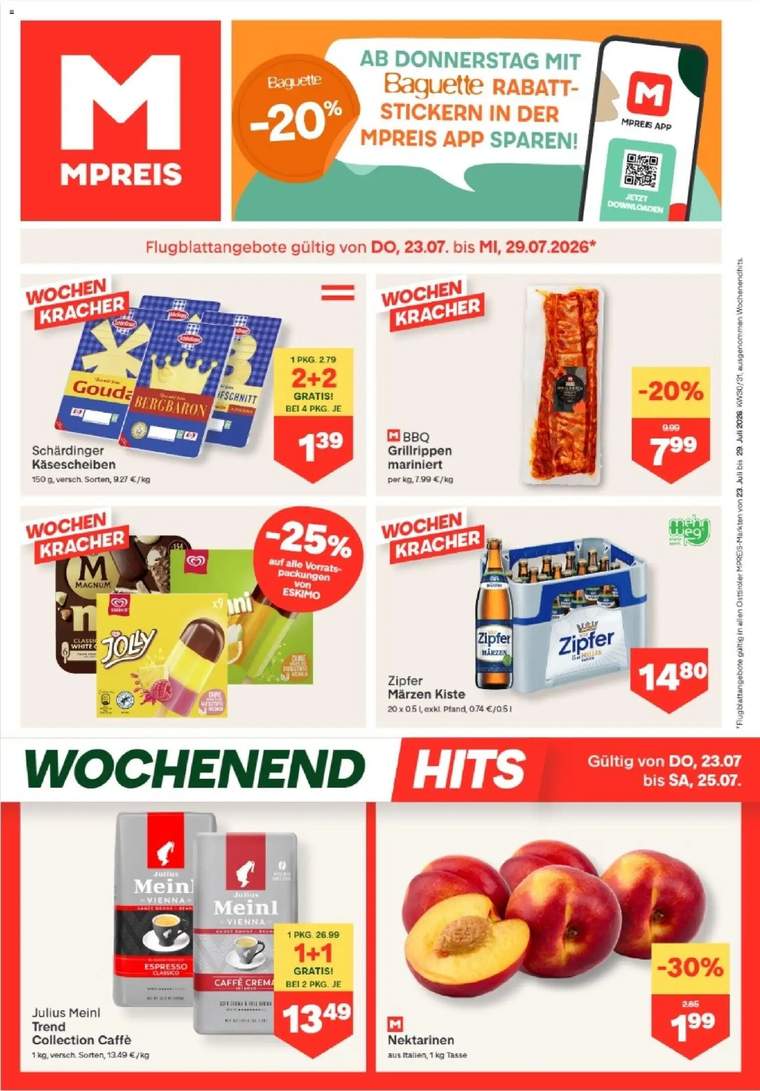 MPREIS Anras gültig ab 23.07.2026 | Seite: 1 | Produkte: Jääkaappipakastin