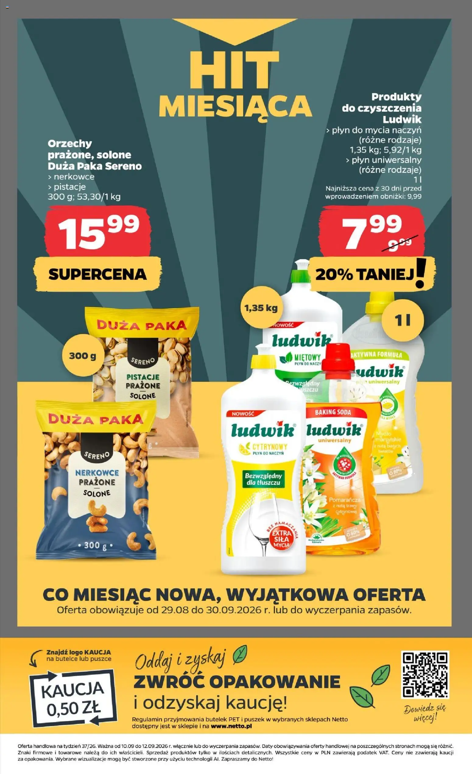 Netto gazetka od czwartku od 10.09.2026 | Strona: 23 | Produkty: Trawy, Cleaner, Orzechy, Płyn do mycia naczyń
