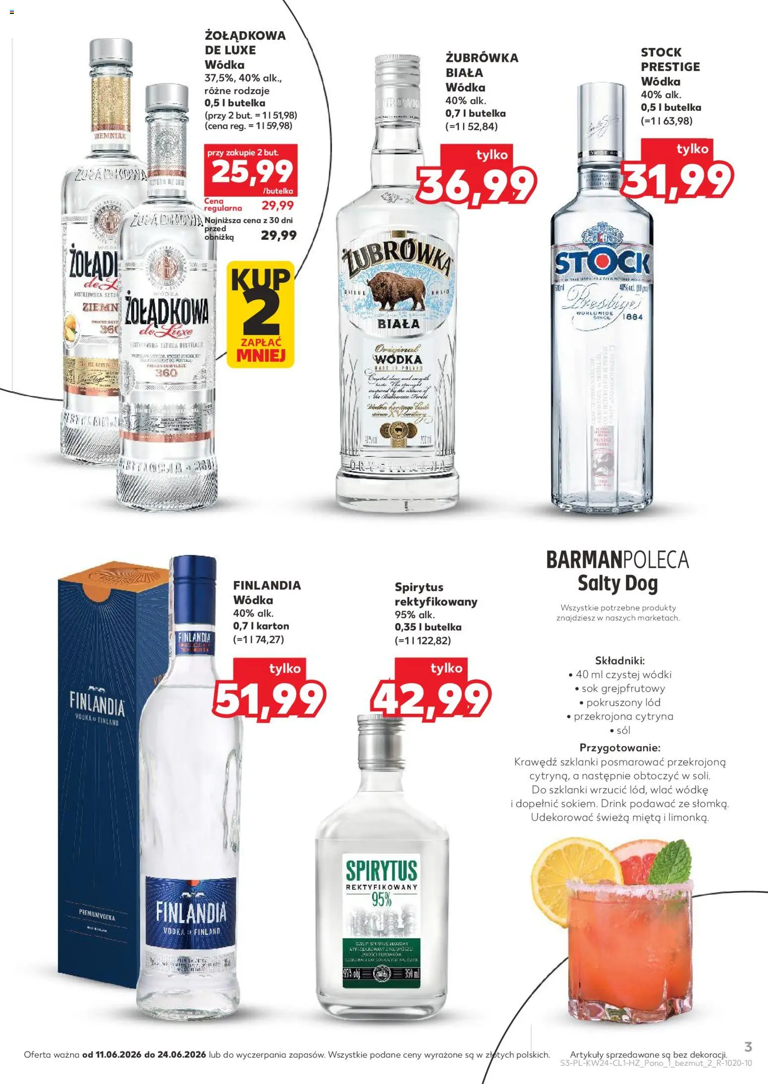 Kaufland Polsko leták - Barek od 11.06.2026 | Strana: 3 | Produkty: Vodka, Zubrowka
