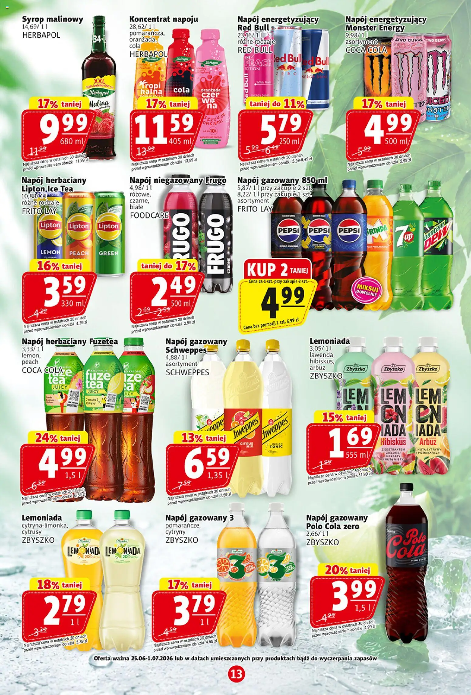 Prim Market gazetka od 25.06.2026 | Strona: 13 | Produkty: Syrop, Arbuz, Syrop malinowy, Pepsi