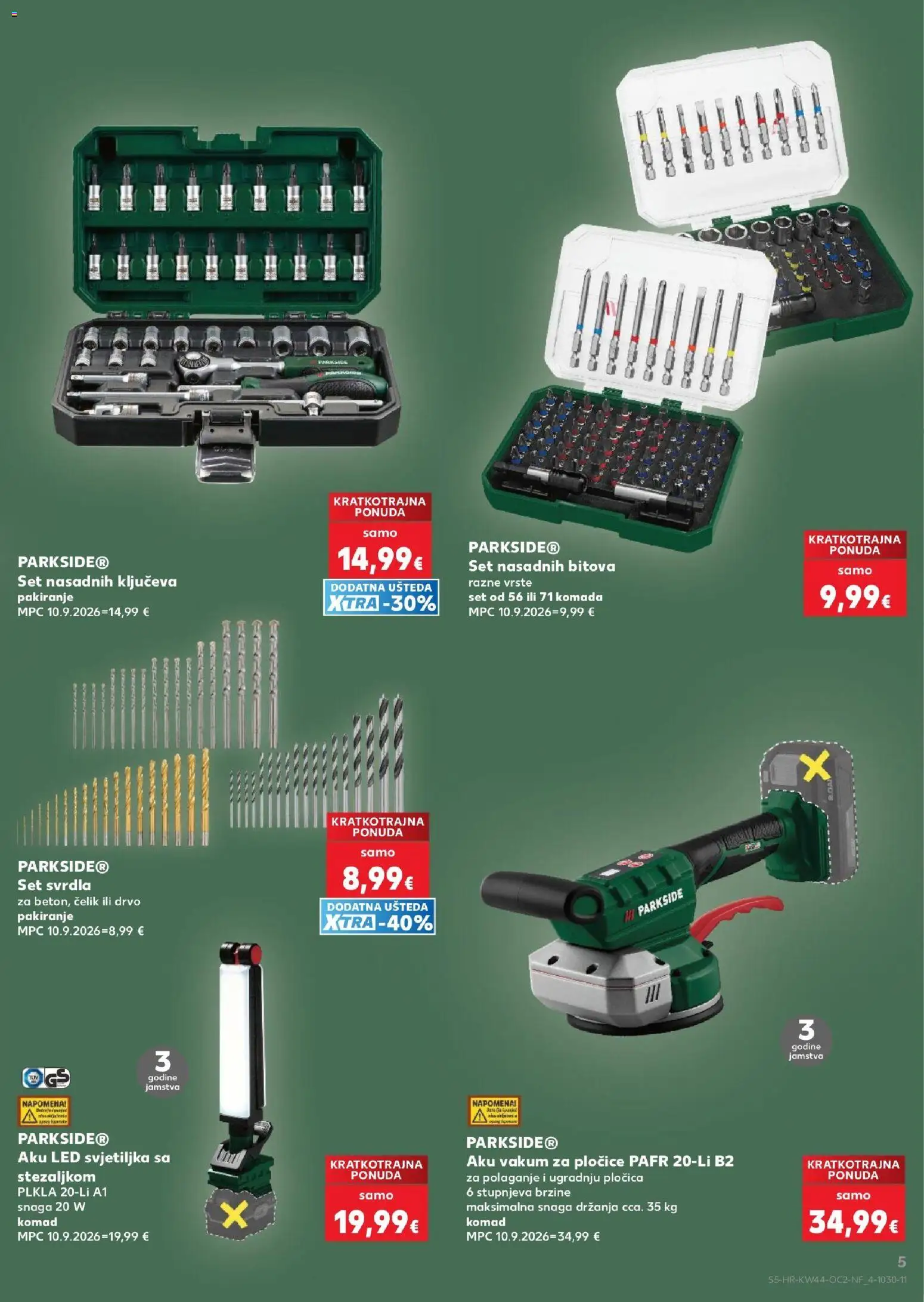 Kaufland katalog | vrijedi od 28.10.2026 | Stranica: 5 | Proizvodi: Svjetiljka, Pločice, Led svjetiljka, Parkside