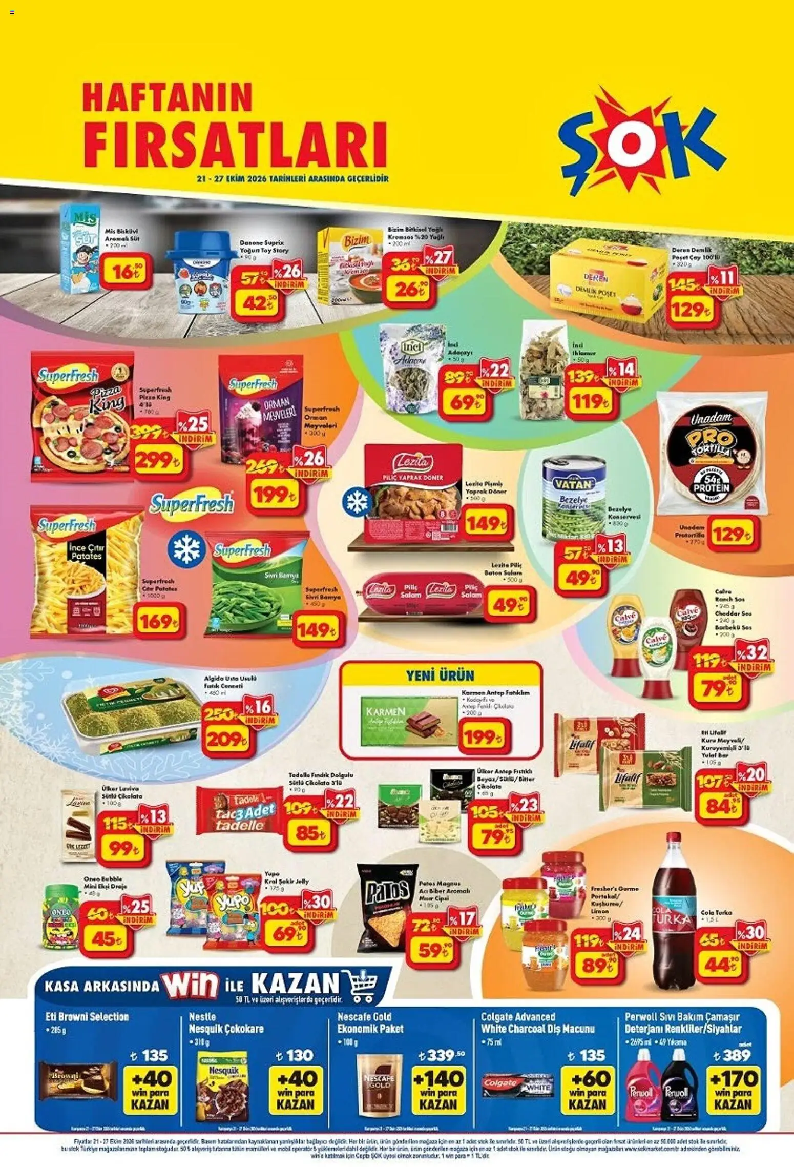 Şok Market aktüel ürünler kataloğu yayımlandı! Bu hafta 21 - 27 Ekim 2026 günü Şok Market indirimli ürünleri