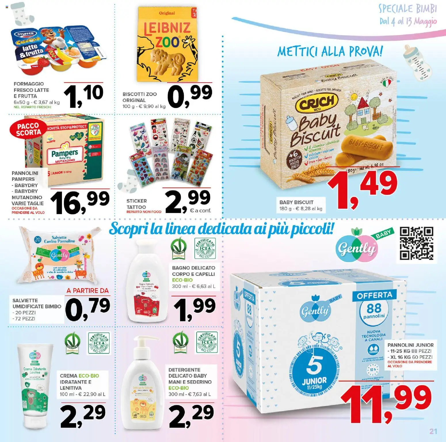 Volantino Todis del 04.05.2026 | Pagina: 21 | Prodotti: Pannolini, Frutta, Formaggio, Bagno