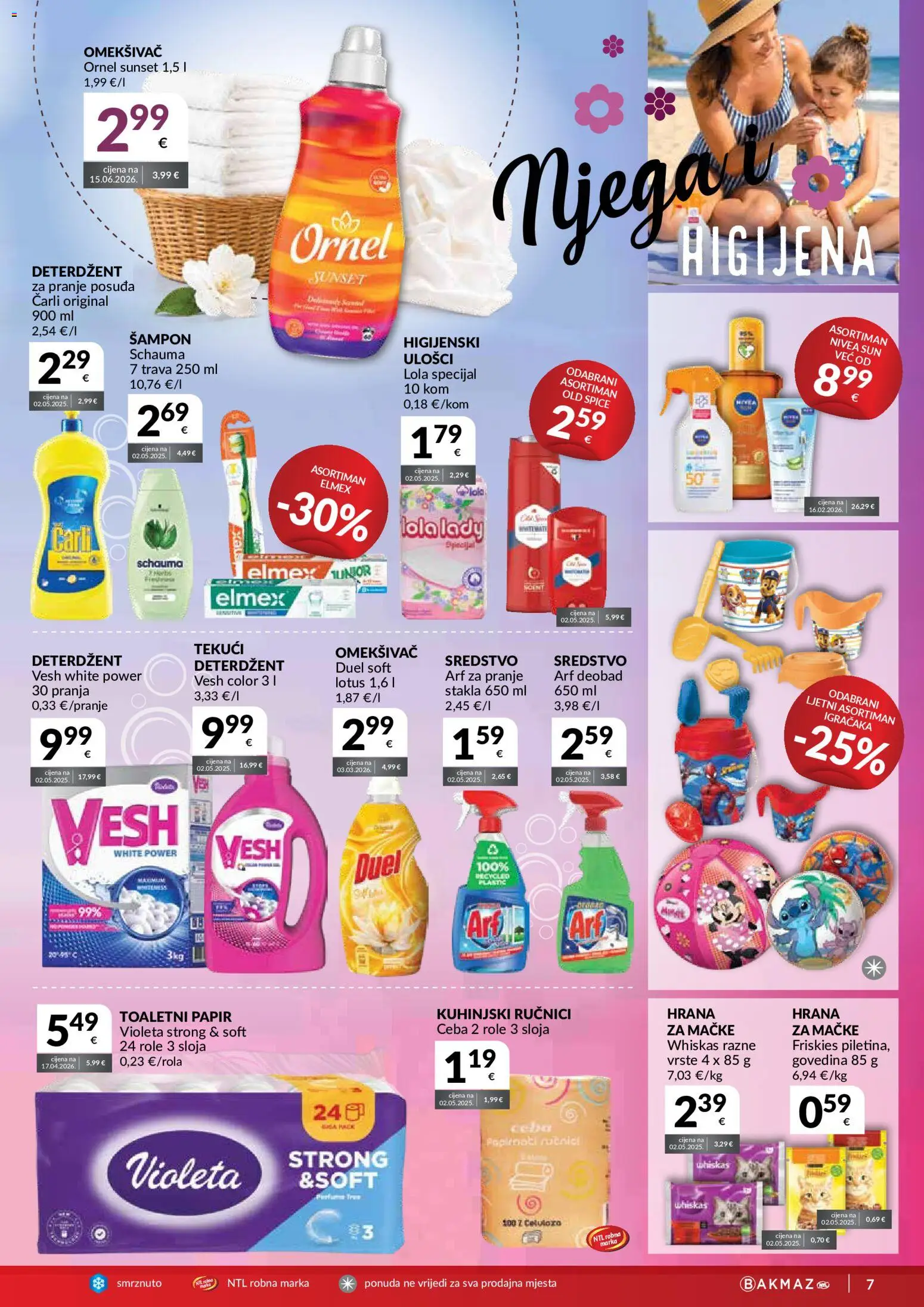 Bakmaz katalog | vrijedi od 15.07.2026 | Stranica: 7 | Proizvodi: Role, Omekšivač, Deterdžent, Deterdžent za pranje posuđa