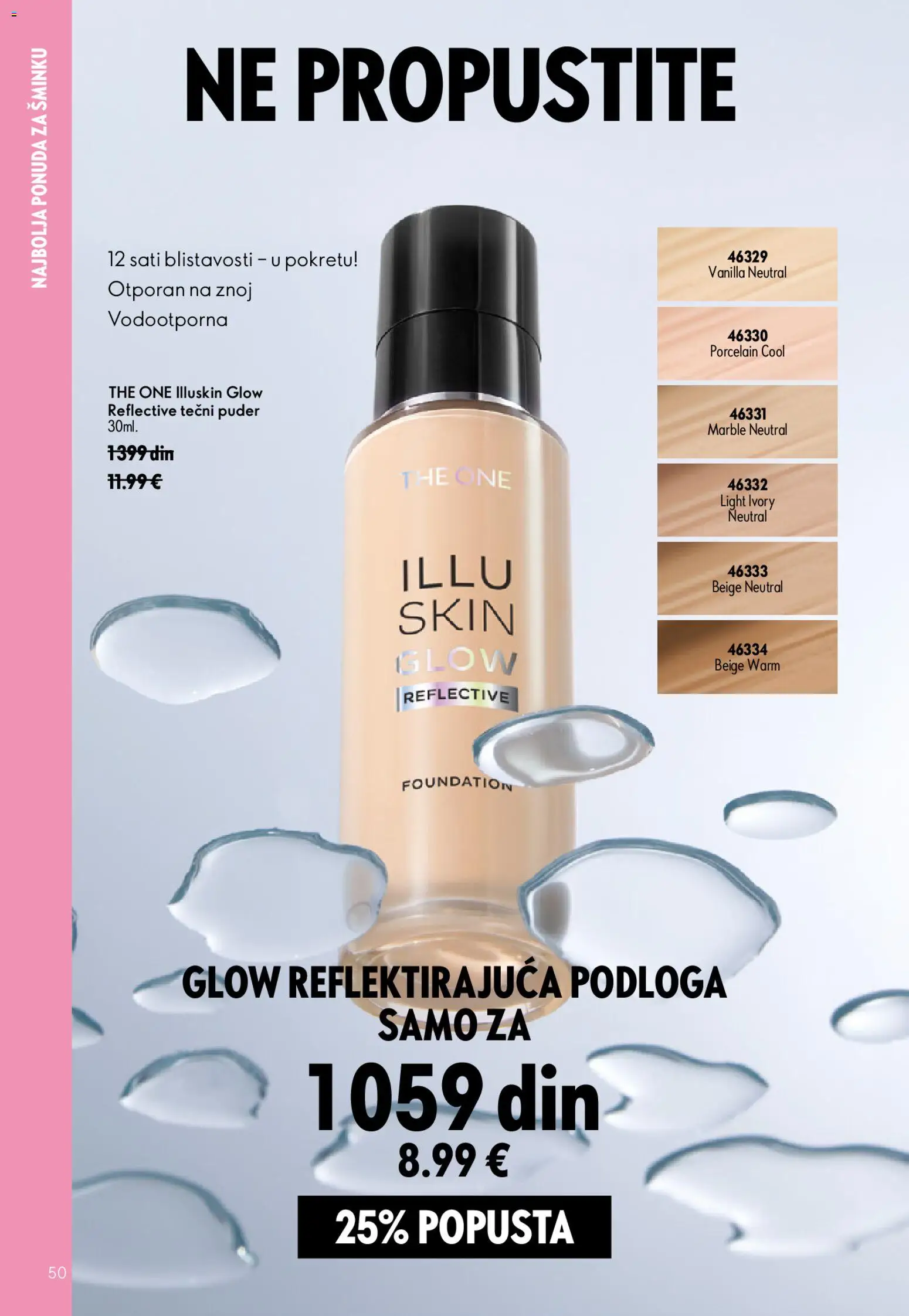 Oriflame katalog - važi od 15.07.2026 | Strana: 50 | Proizvode: Tečni puder, Puder