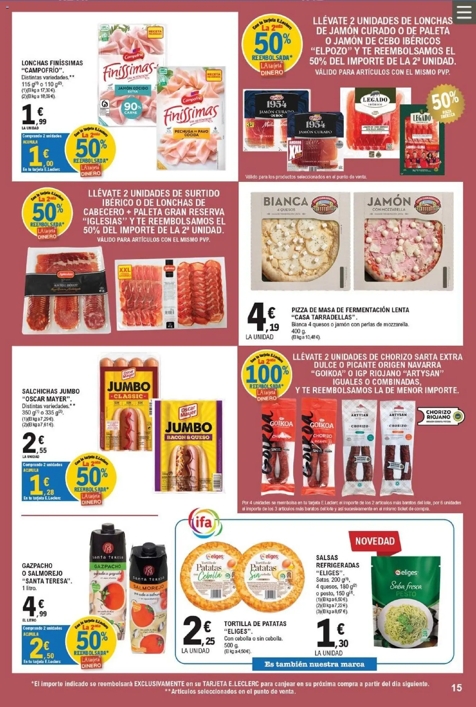 E.Leclerc Miranda de Ebro │ válido desde el 17/07/2026 | Página: 15 | Productos: Queso, Jamón, Té, Παγωμένο τσάι