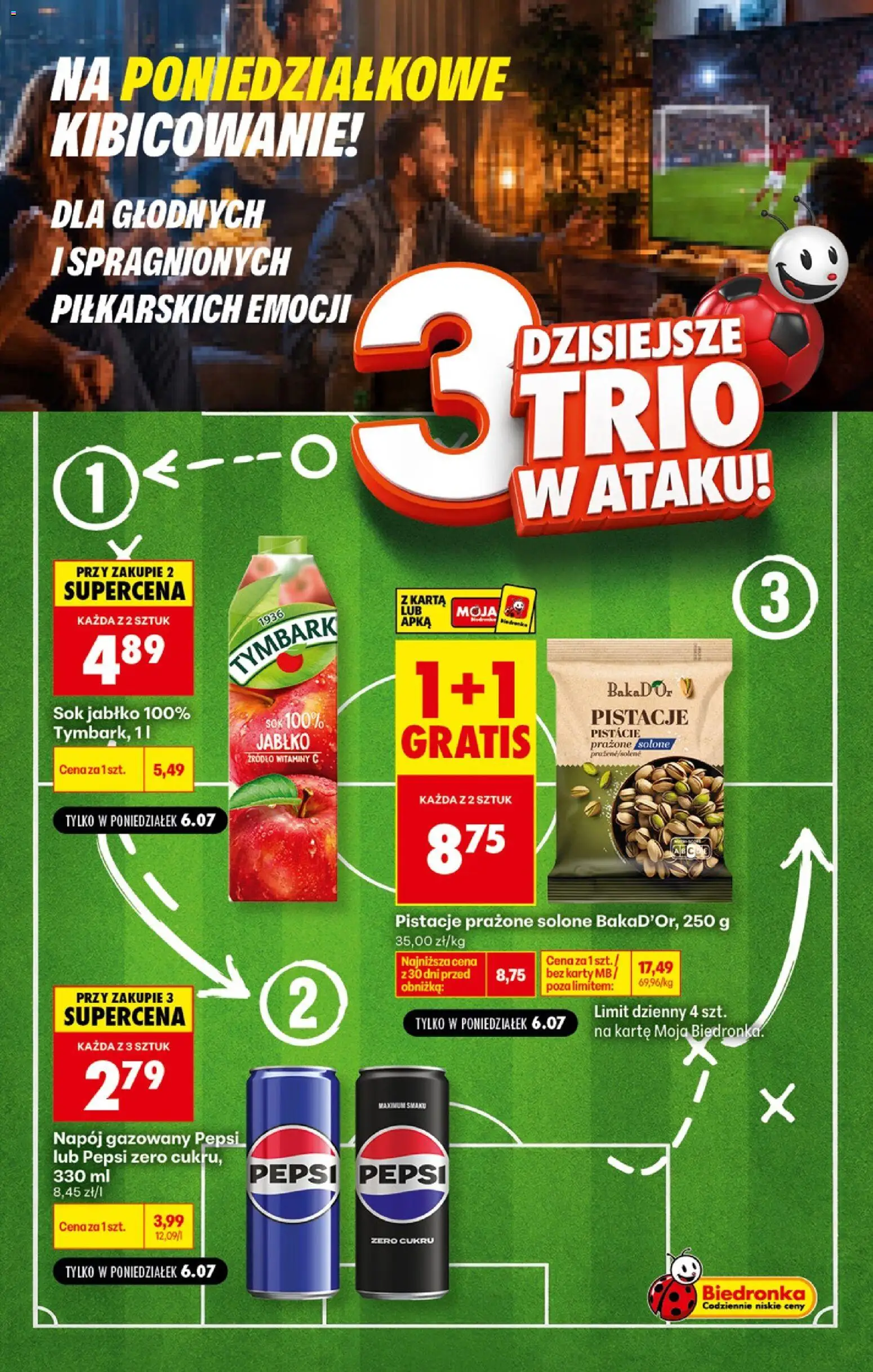Biedronka gazetka - Football od 06.07.2026 | Strona: 1 | Produkty: Karta, Pepsi, Sok