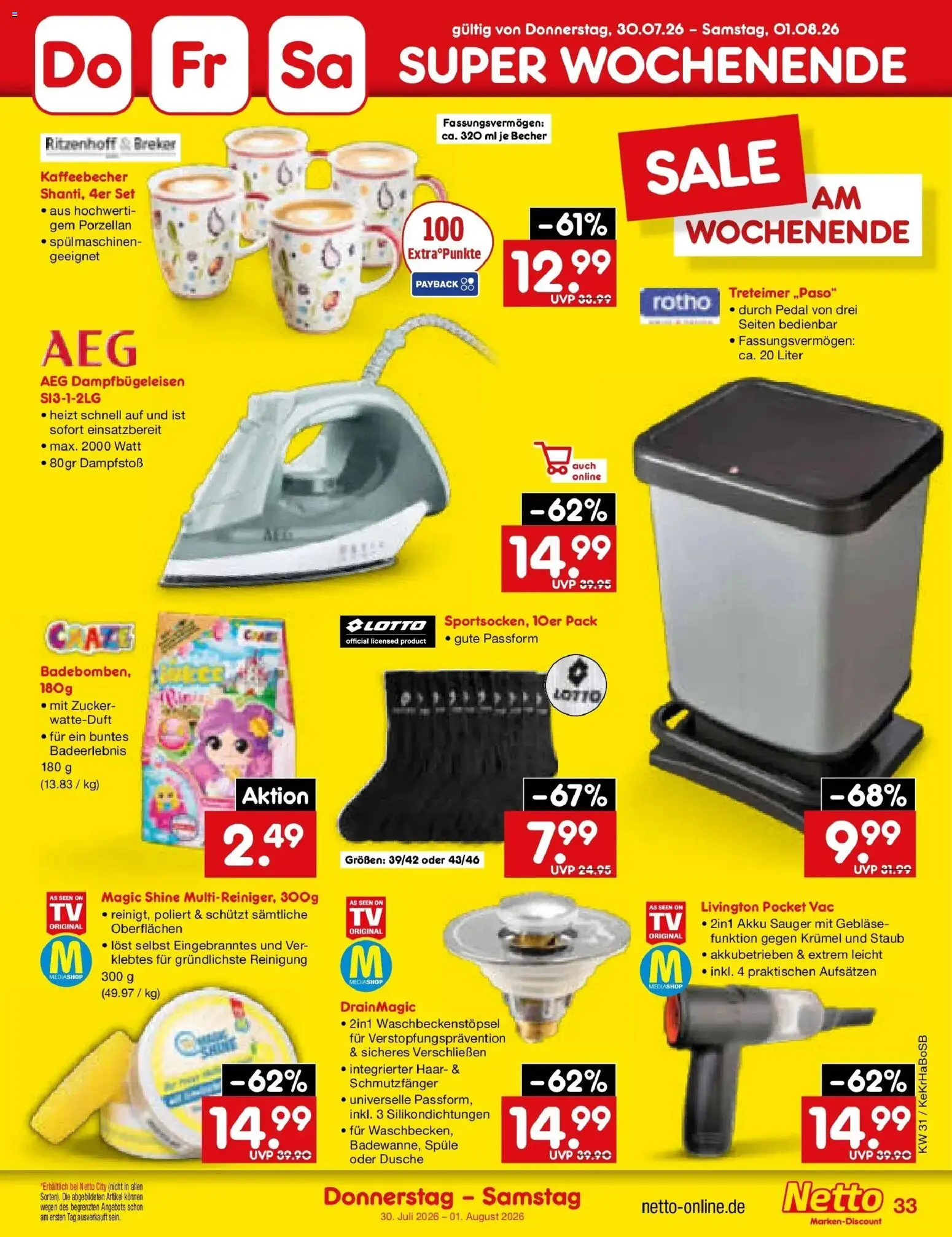Netto Marken-Discount Prospekt Bochum – gültig ab 27.07.2026 | Seite: 50 | Produkte: AEG, Dusche, Zucker