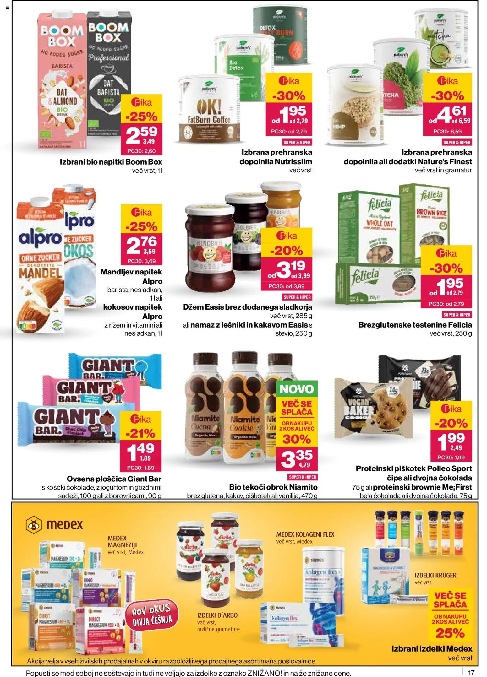 Novi Mercator katalog ponudbe – veljaven od 11.06.2026 | Stran: 17 | Izdelki: Prehranska dopolnila, Namaz, Cokolada, Testenine