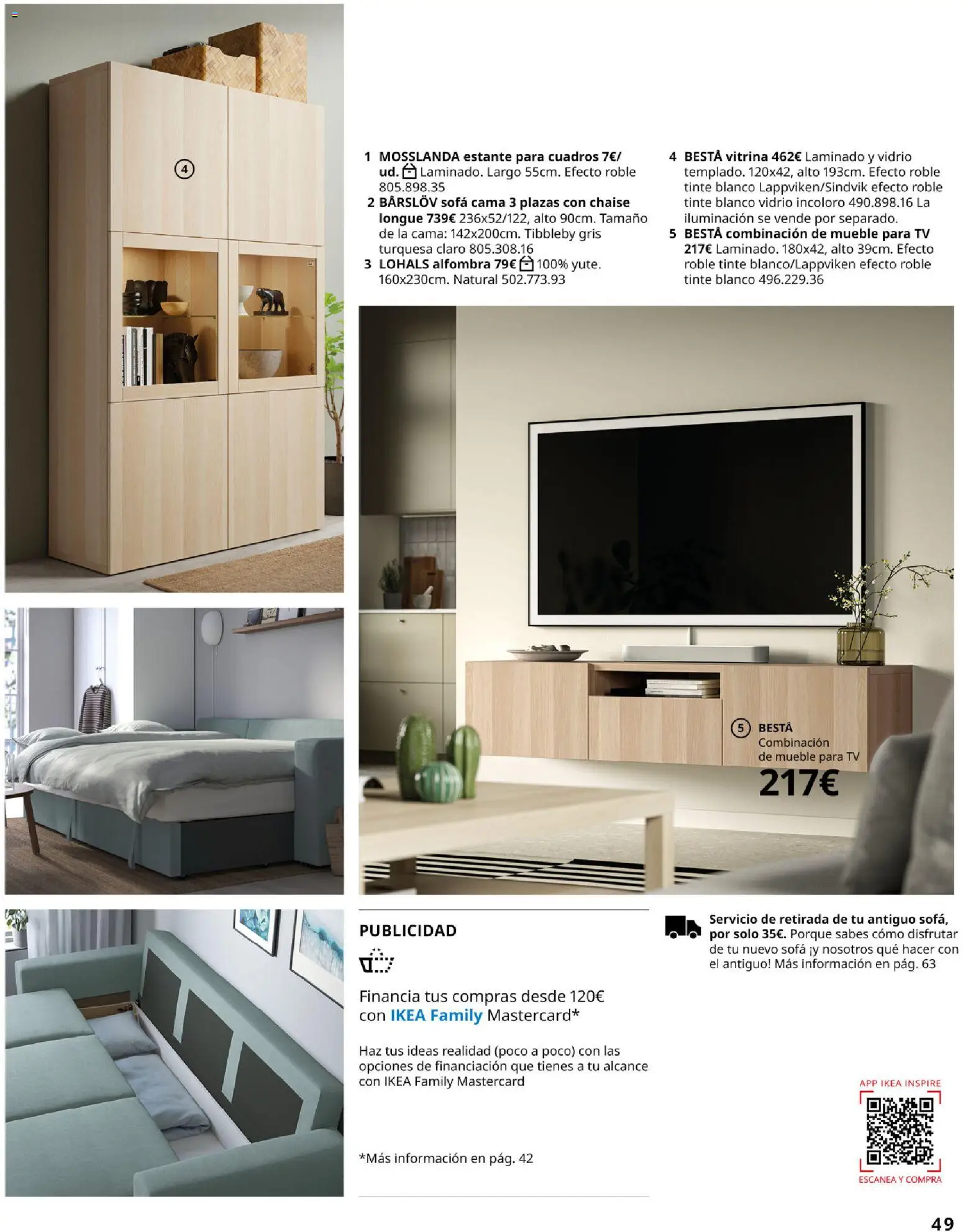 IKEA - Salones │ válido desde el 01/09/2026 | Página: 49 | Productos: Tinte, Sofá cama, Cama, Estante