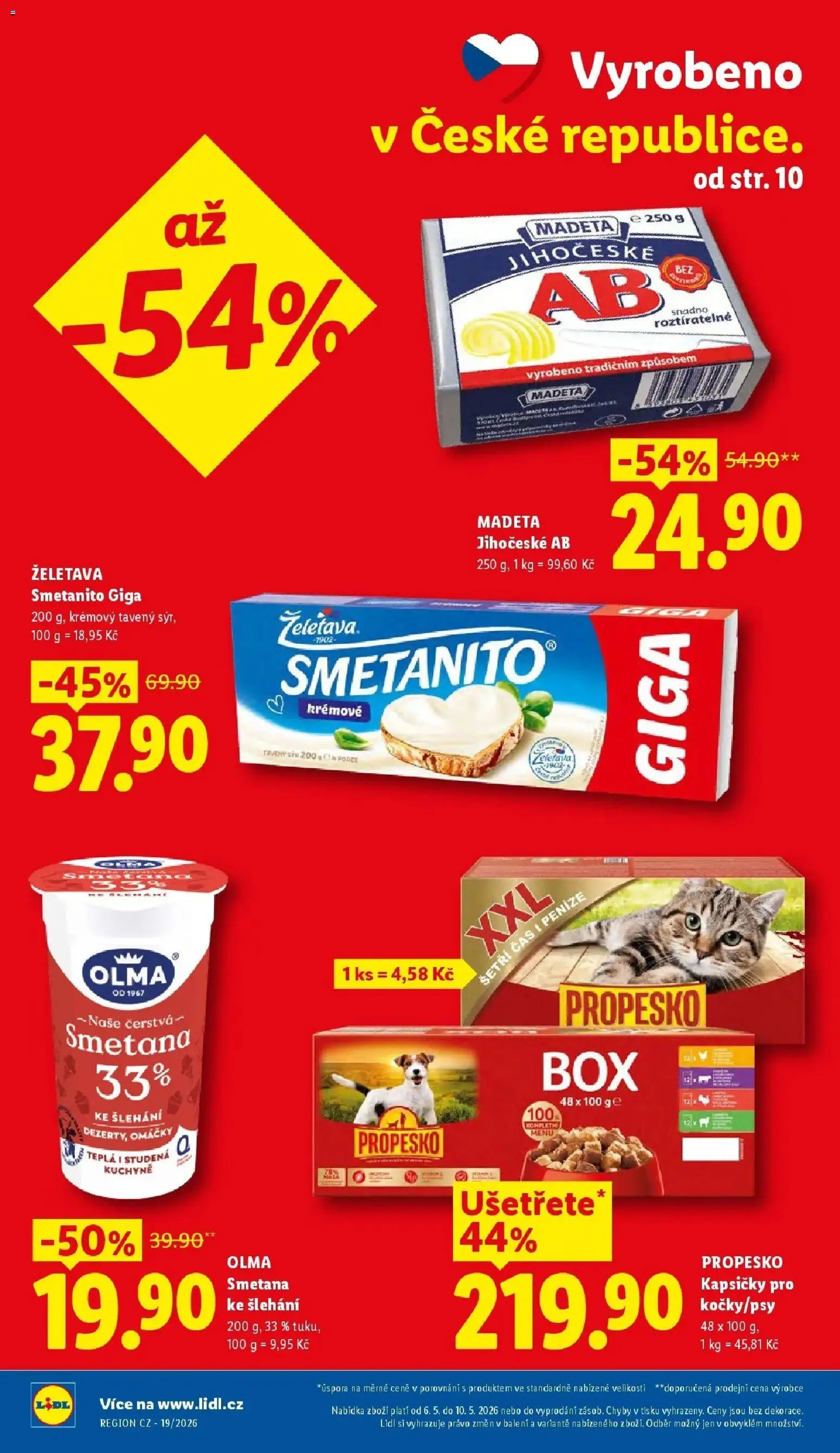 Lidl aktuální leták od 06.05.2026 | Strana: 2 | Produkty: Tavený sýr, Propesko, Smetana, Smetana ke šlehání