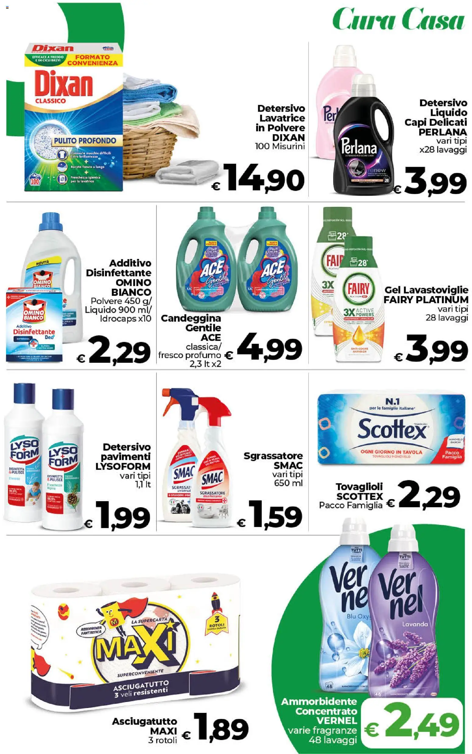 Volantino COOP del 13/10/2026 | Pagina: 18 | Prodotti: Candeggina, Sgrassatore, Lavastoviglie, Profumo