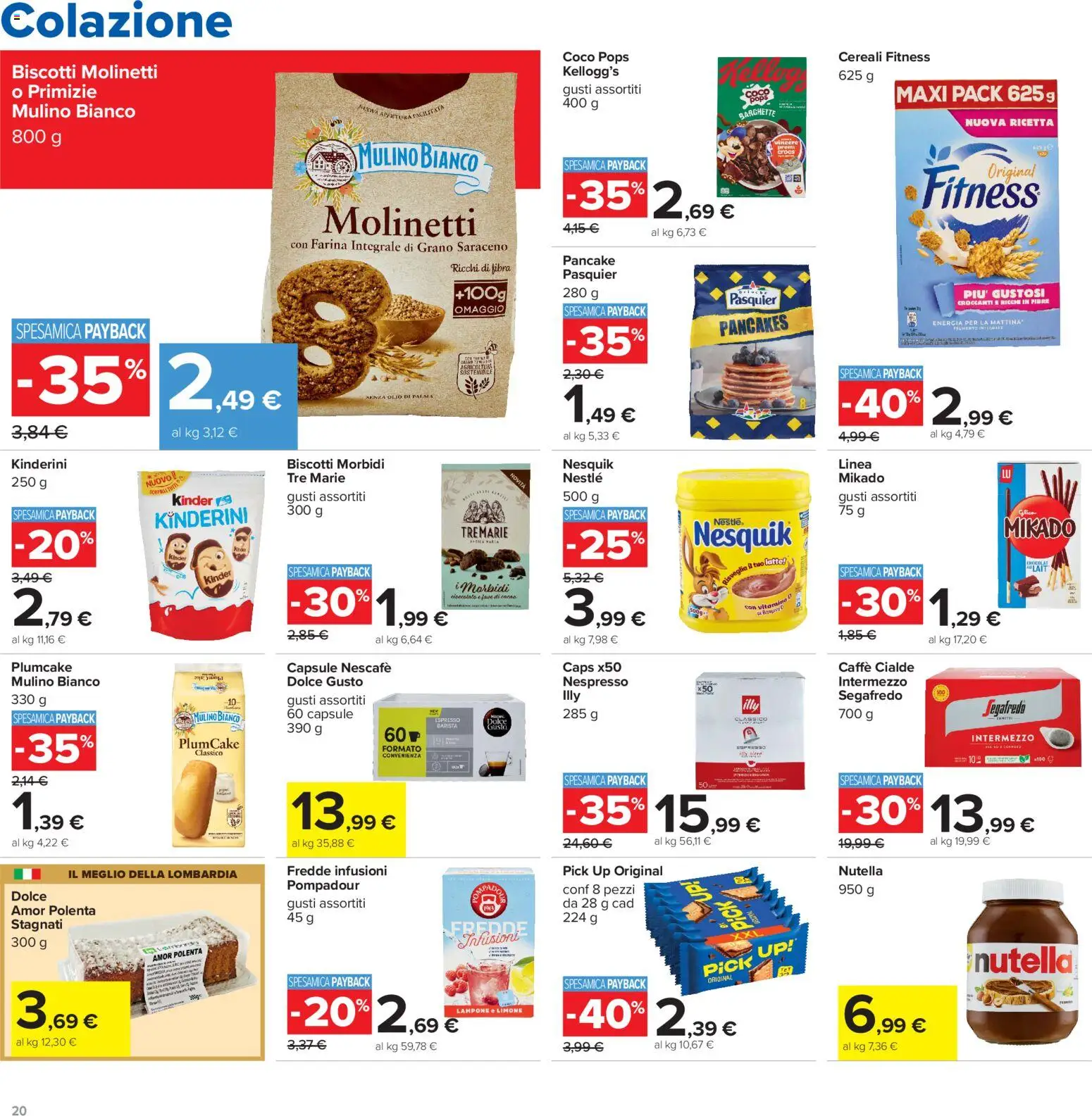 Volantino Carrefour del 16.06.2026 | Pagina: 20 | Prodotti: Caffè, Cereali, Nutella, Plumcake