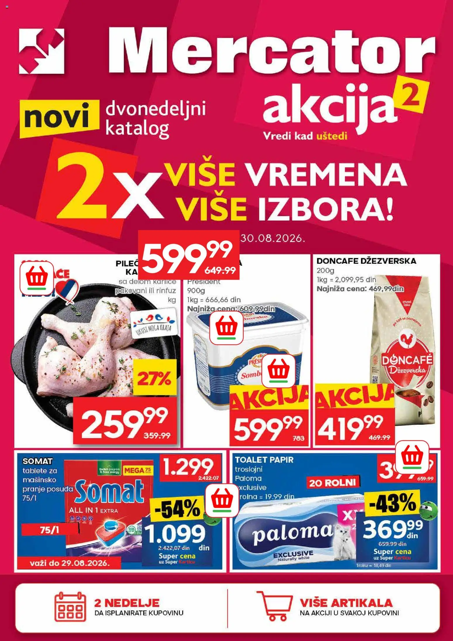 Mercator katalog - važi od 17.08.2026 | Strana: 1 | Proizvode: Somat, Toalet papir, Doncafe, Pile