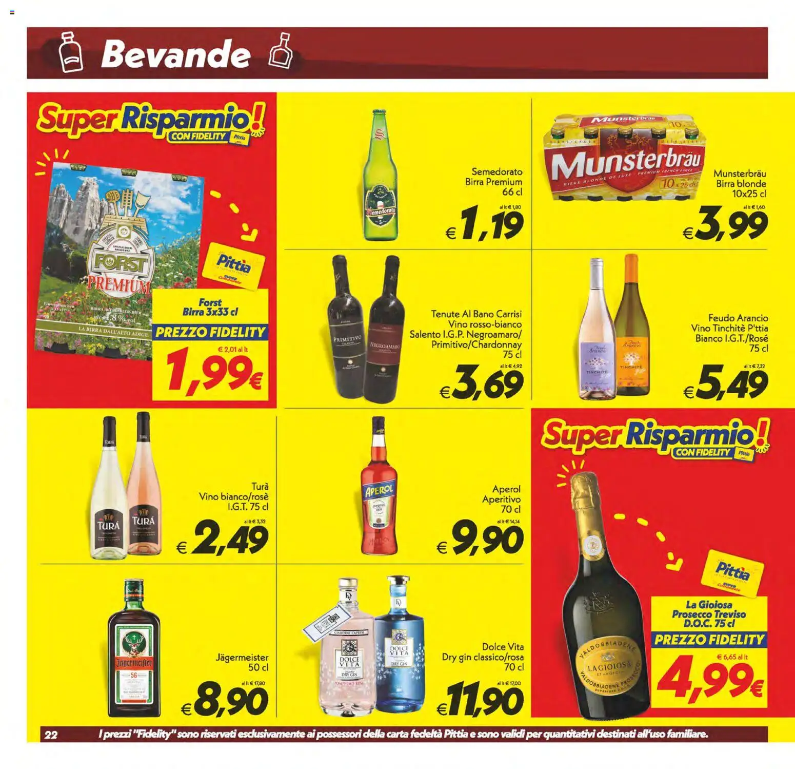 Volantino SuperConveniente del 22/09/2026 | Pagina: 22 | Prodotti: Birra, Gin, Vino, Dolci