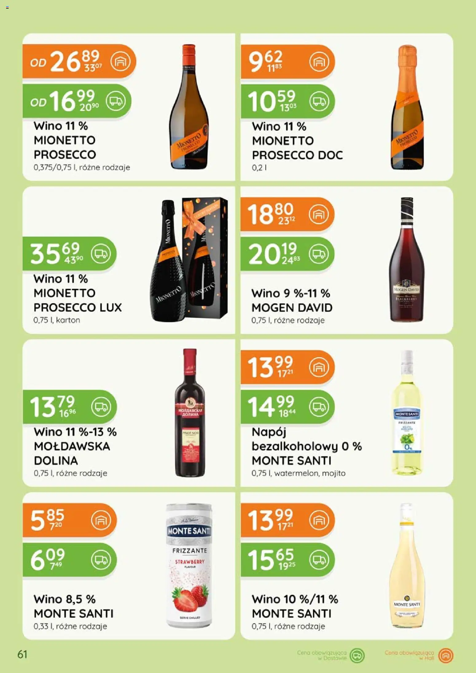 Eurocash gazetka - Katalog Alkoholowy od 01.06.2026 | Strona: 61 | Produkty: Monte Santi, Wino, Prosecco