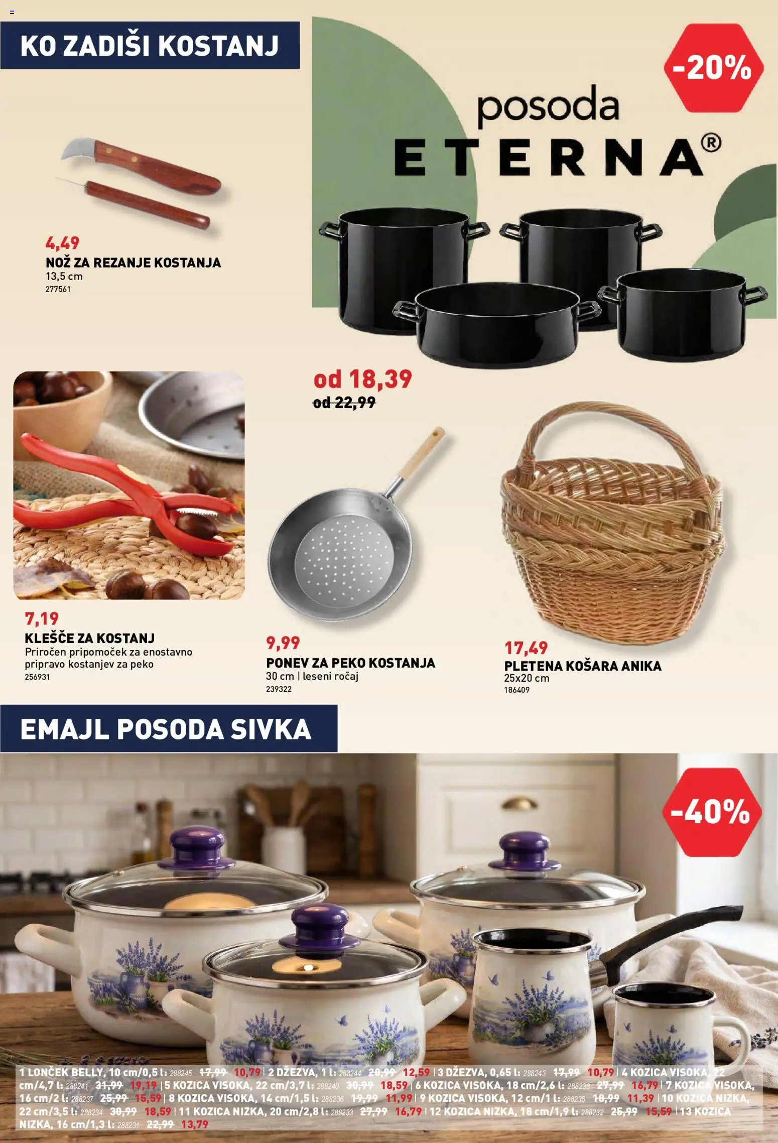 Novi Inpos katalog ponudbe – veljaven od 08.10.2026 | Stran: 11 | Izdelki: Nož, Košara