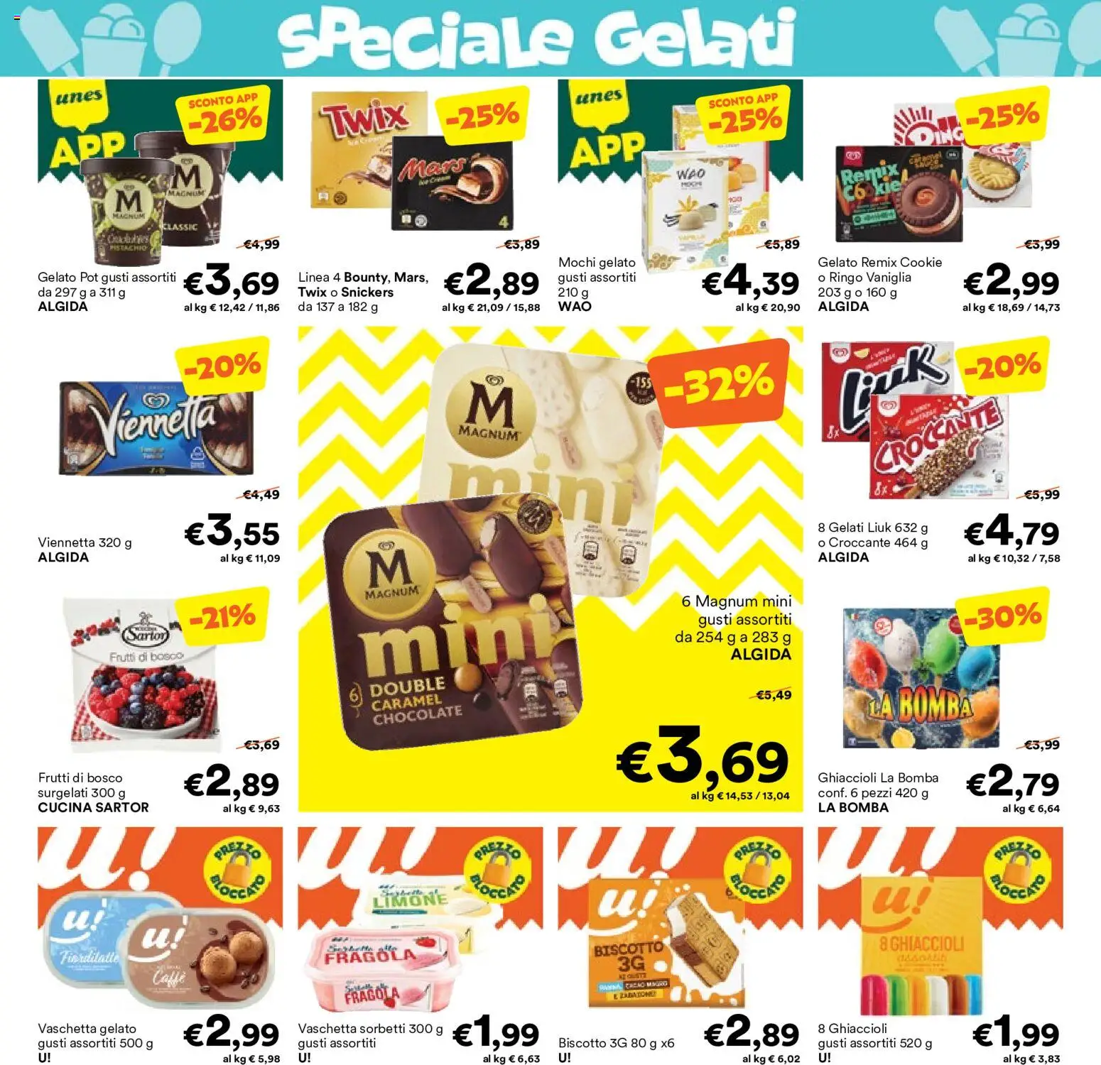 Volantino Unes del 17.06.2026 | Pagina: 5 | Prodotti: Caffè, Ghiaccioli, Gelato, Limone