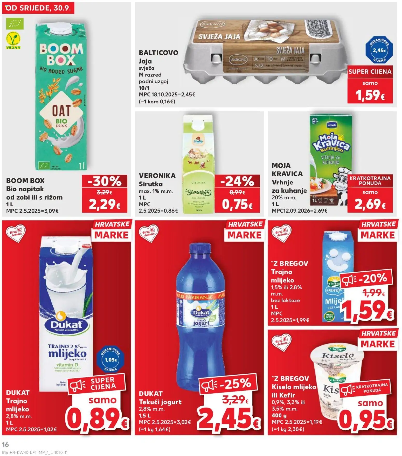 Kaufland HR akciós ujság - amely érvényes a következő dátumtól: 2026.09.30. | Oldal: 16