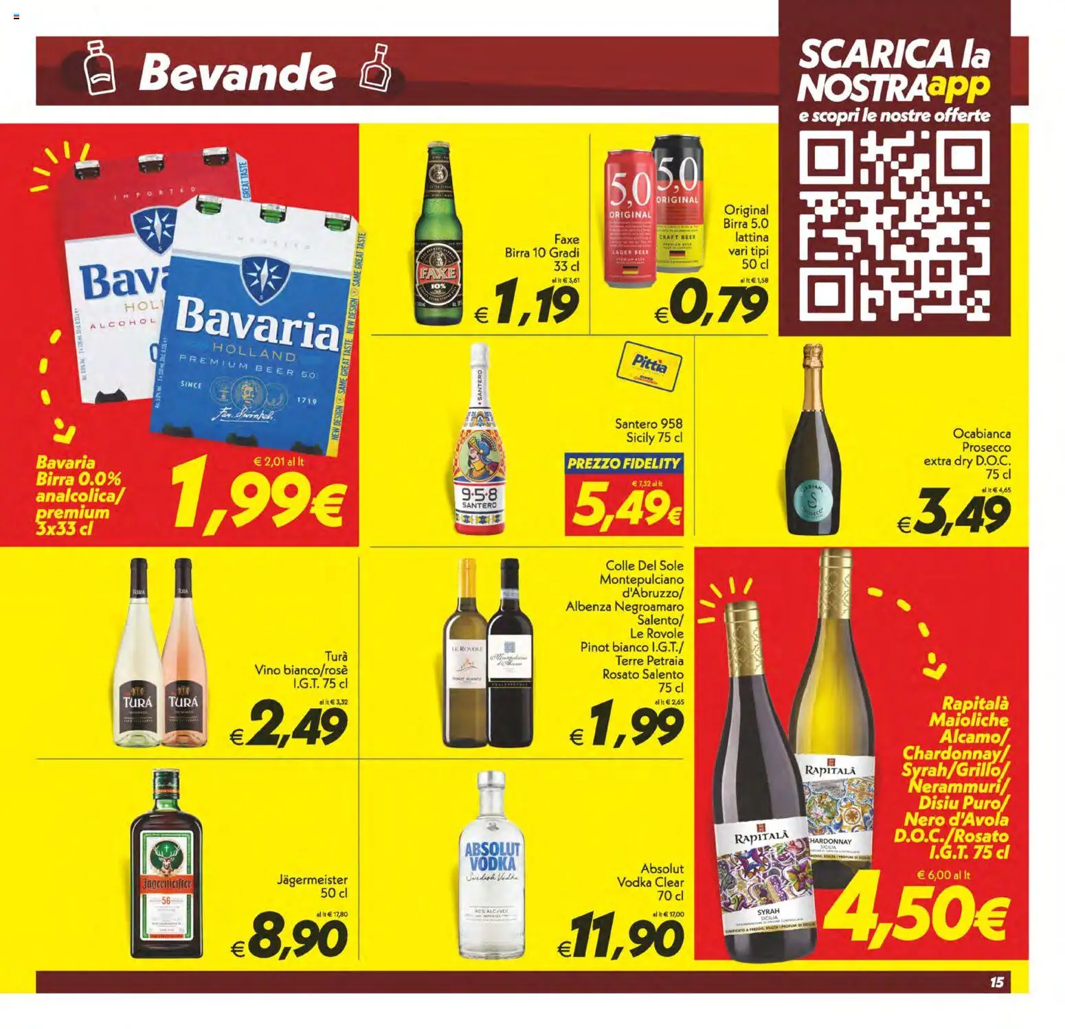 Volantino SuperConveniente del 11/09/2026 | Pagina: 15 | Prodotti: Birra, Vodka, Bevande, Vino