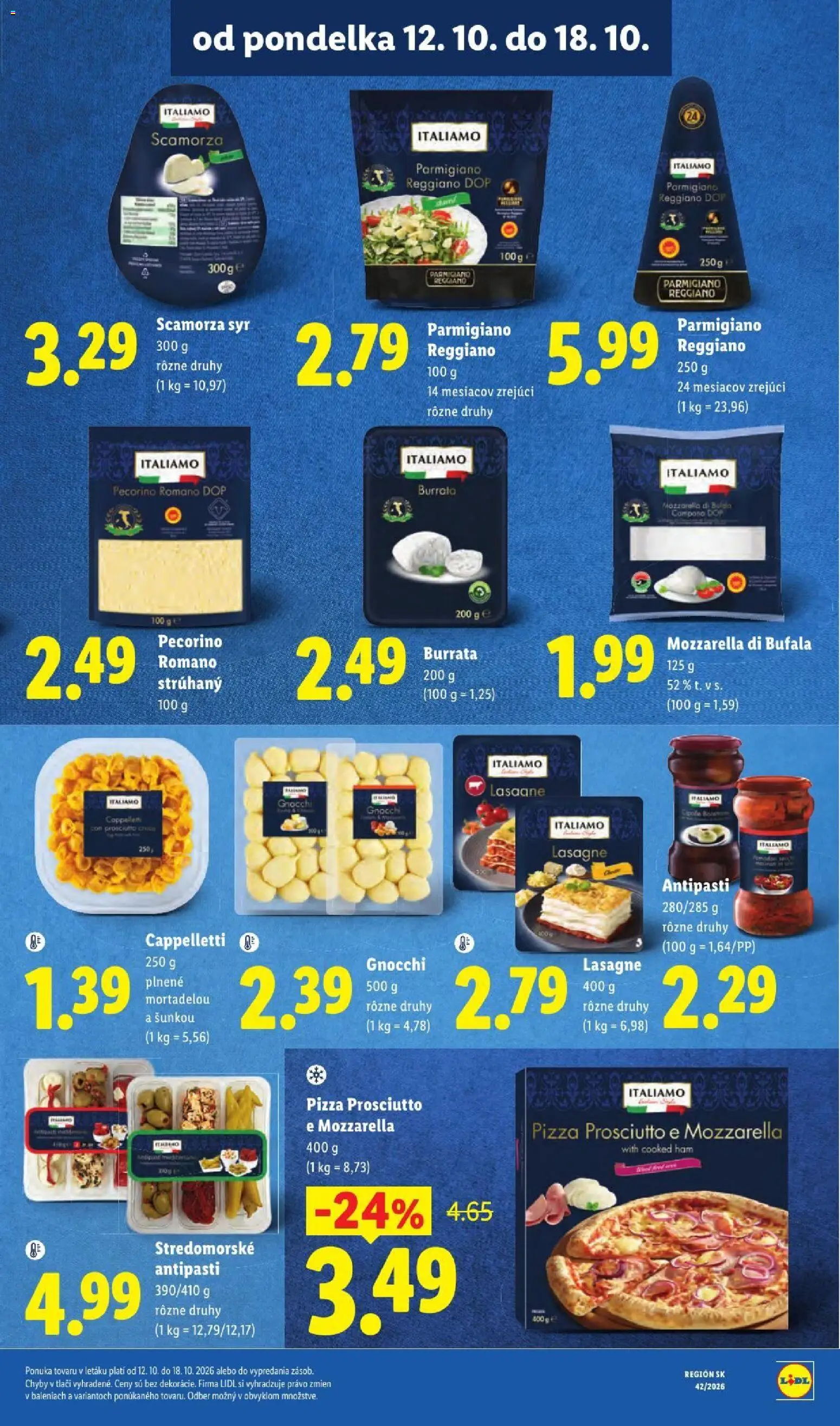 Nové Lidl akcie – leták je platný od 12.10.2026 | Strana: 31 | Produkty: Syr, Pizza, Burrata, Parmigiano Reggiano