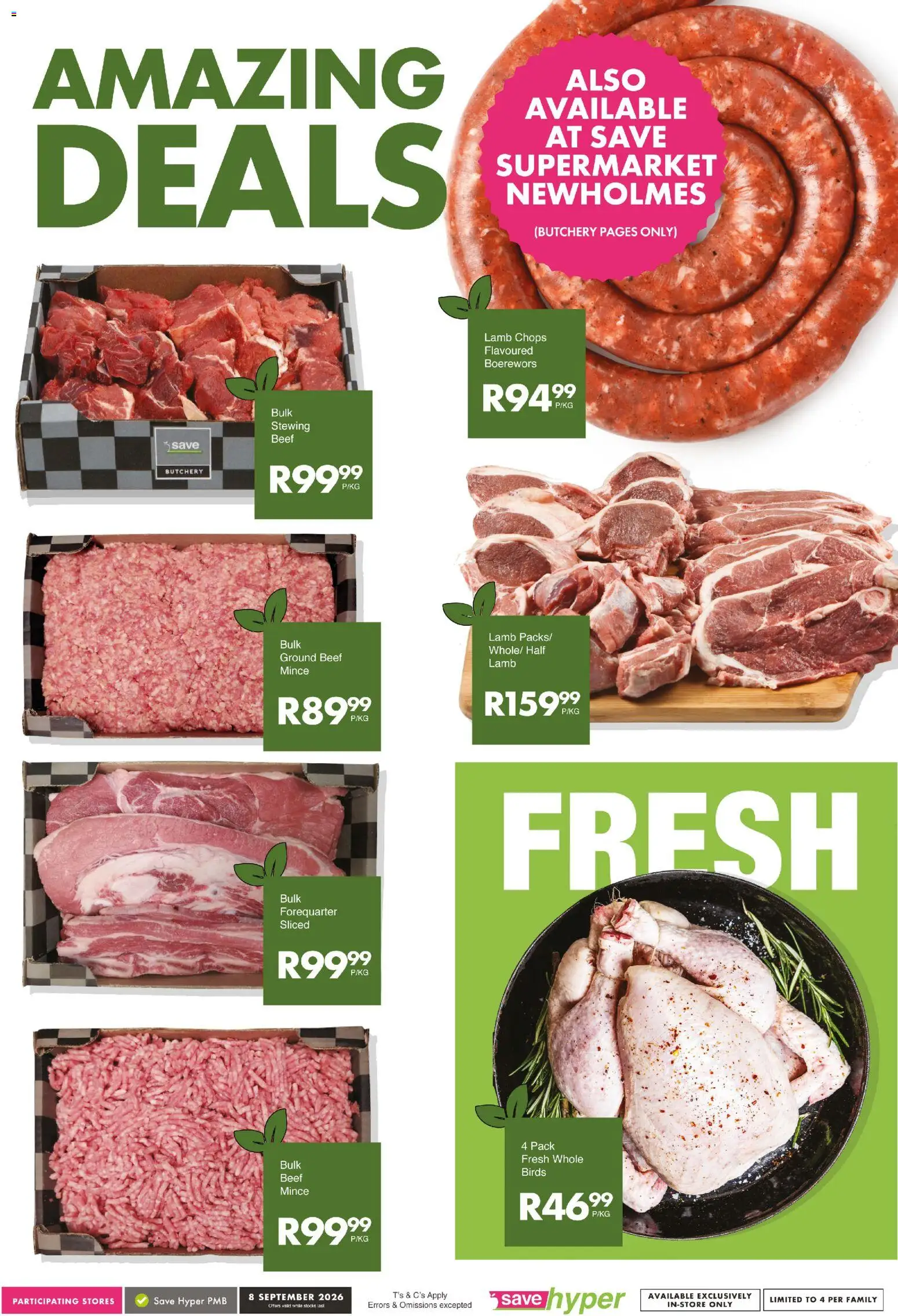 New Save catalogue – valid from 08/09/2026 | Page: 7 | Products: Boerewors, Beef