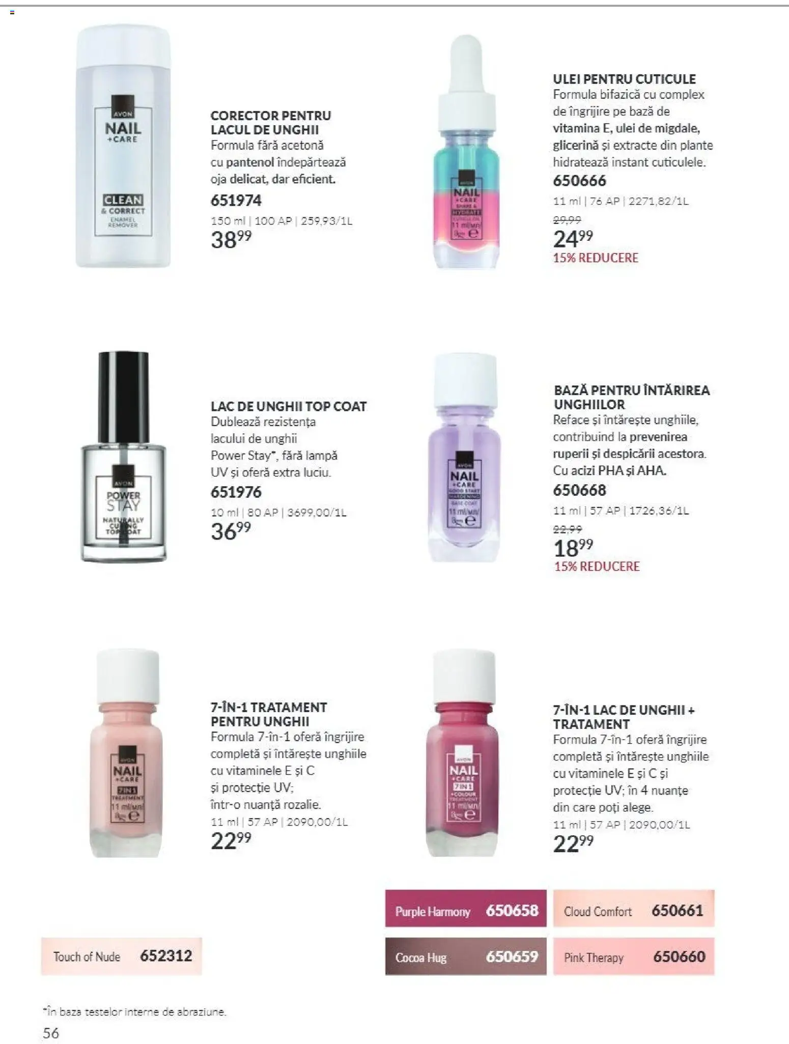 Noul catalog Avon – valabil de la 01.10.2026 | Pagină: 56 | Produse: Ulei pentru cuticule, Top, Ulei, Power