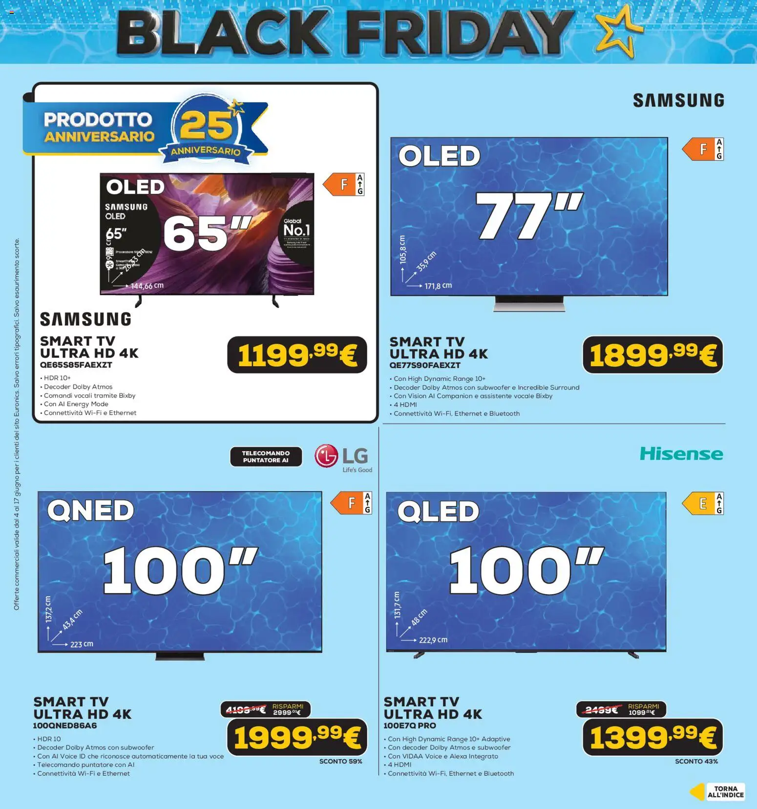 Volantino Euronics del 04.06.2026 | Pagina: 43 | Prodotti: Telecomando, smart TV, Decoder, TV