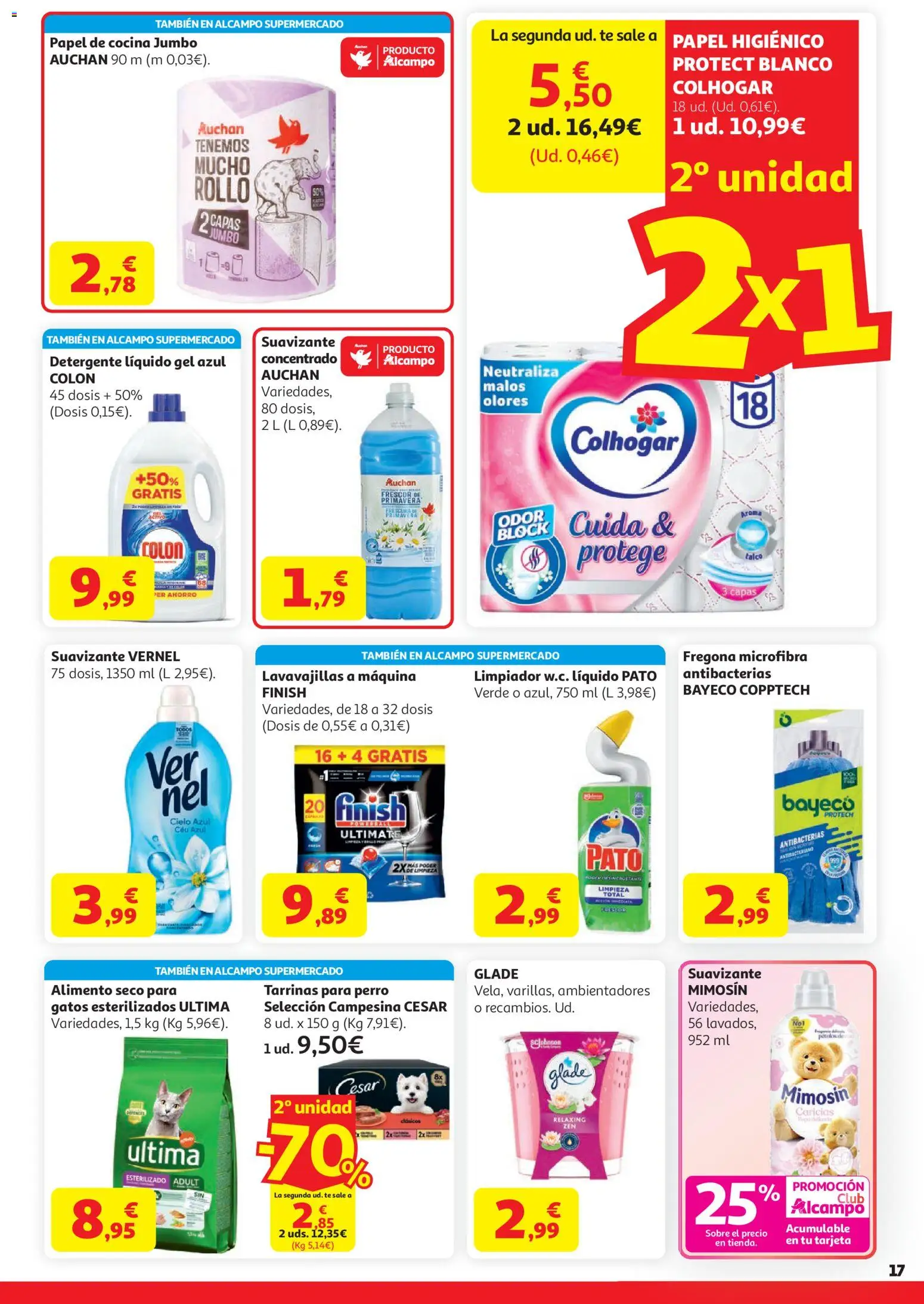 Alcampo HP Unico │ válido desde el 07.04.2026 | Página: 17 | Productos: Detergente, Detergente líquido, Suavizante, Cocina