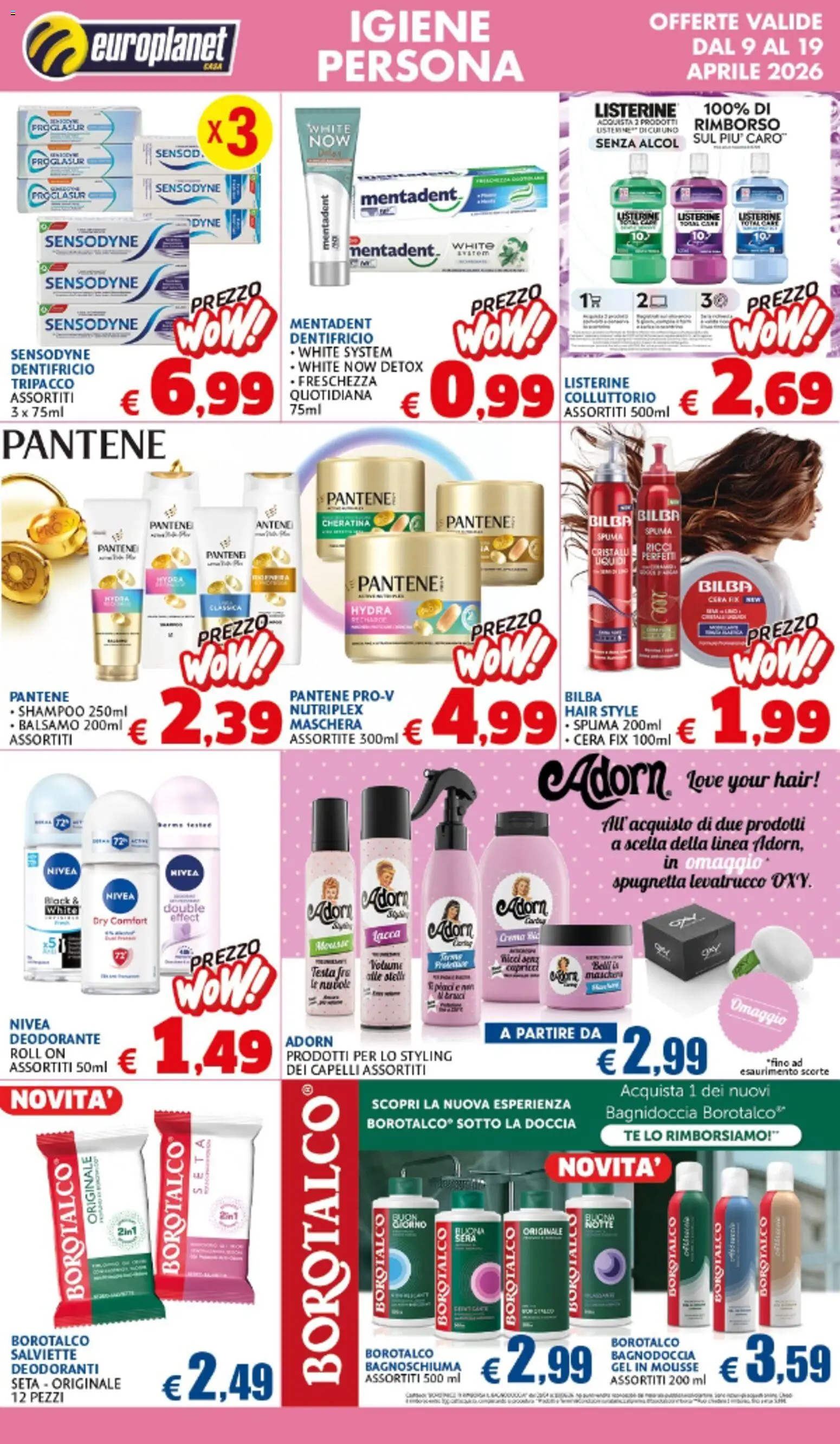 Volantino Europlanet Casa del 09.04.2026 | Pagina: 2 | Prodotti: Balsamo, Deodorante, Tè, Doccia