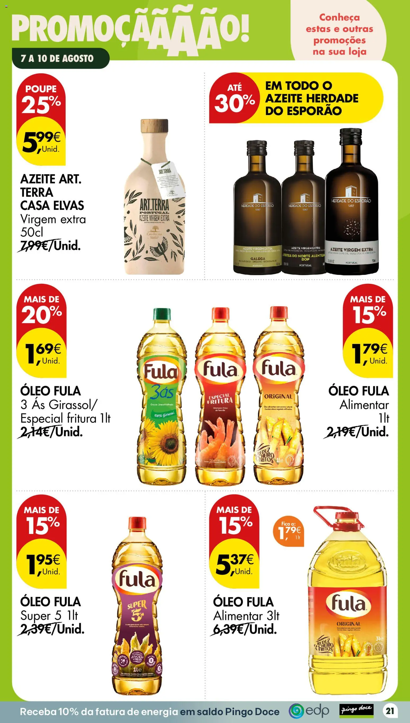 Pingo Doce Poupe este Fim de Semana │ válido de 07/08/2026 | Página: 21 | Produtos: Azeite, Óleo de girassol, Óleo, Azeite virgem extra