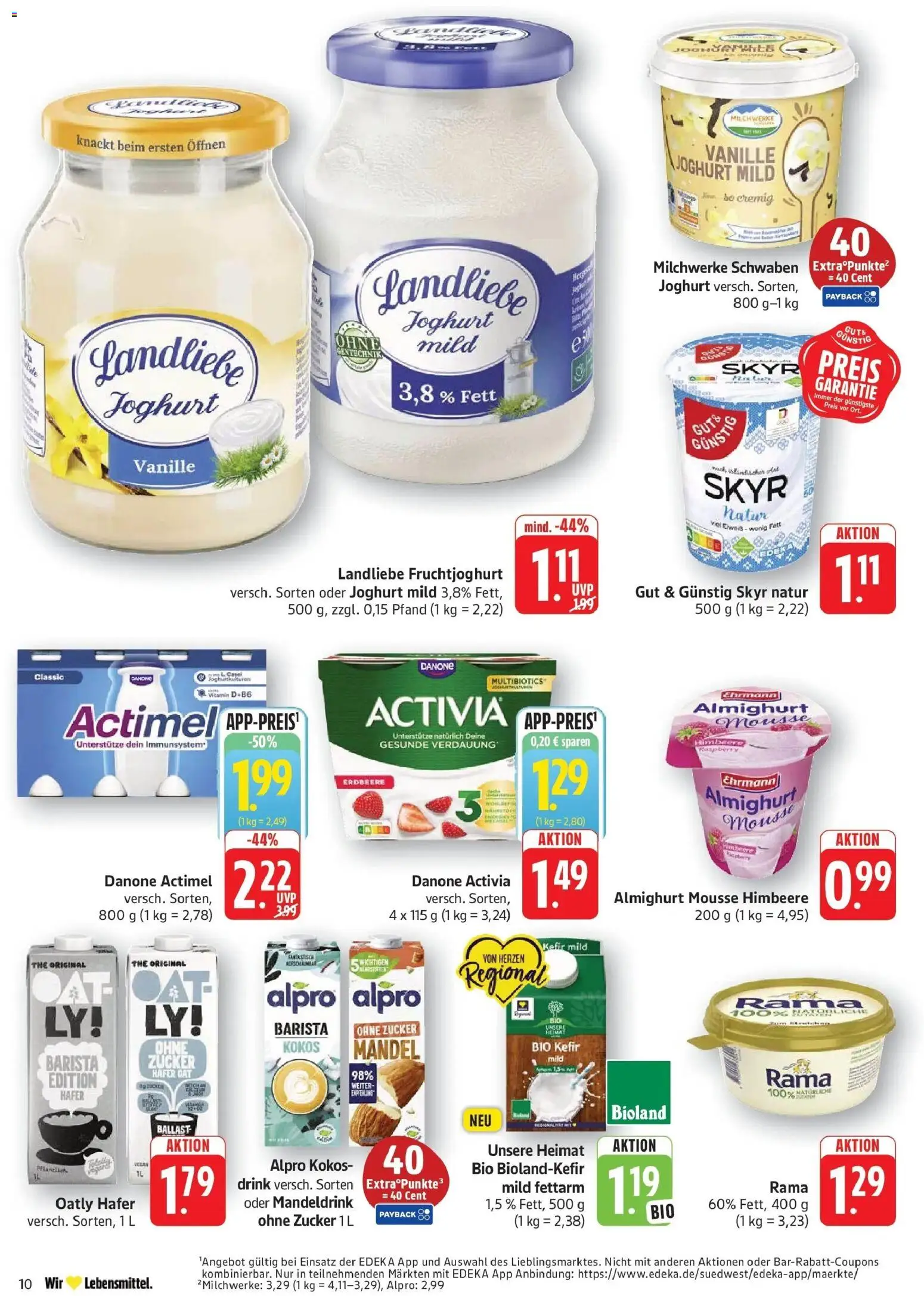 Edeka Prospekt Eislingen (ab 31.08.2026) » Angebote Online | Seite: 10 | Produkte: Joghurt, Vanille, Alpro, Oatly