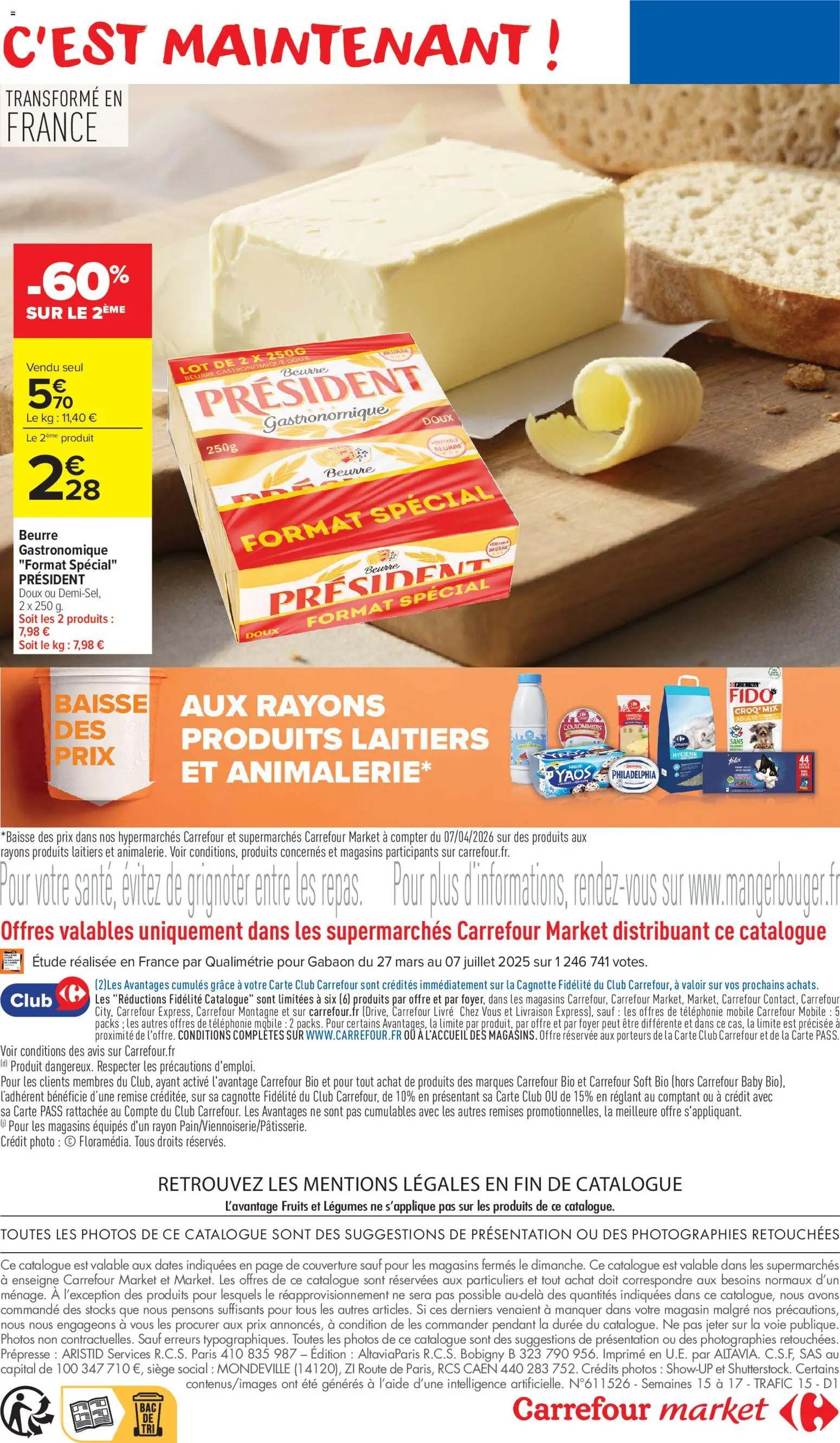 {H1} | Page: 15 | Produits: Couverture, Beurre, Beurre gastronomique doux, Beurre doux