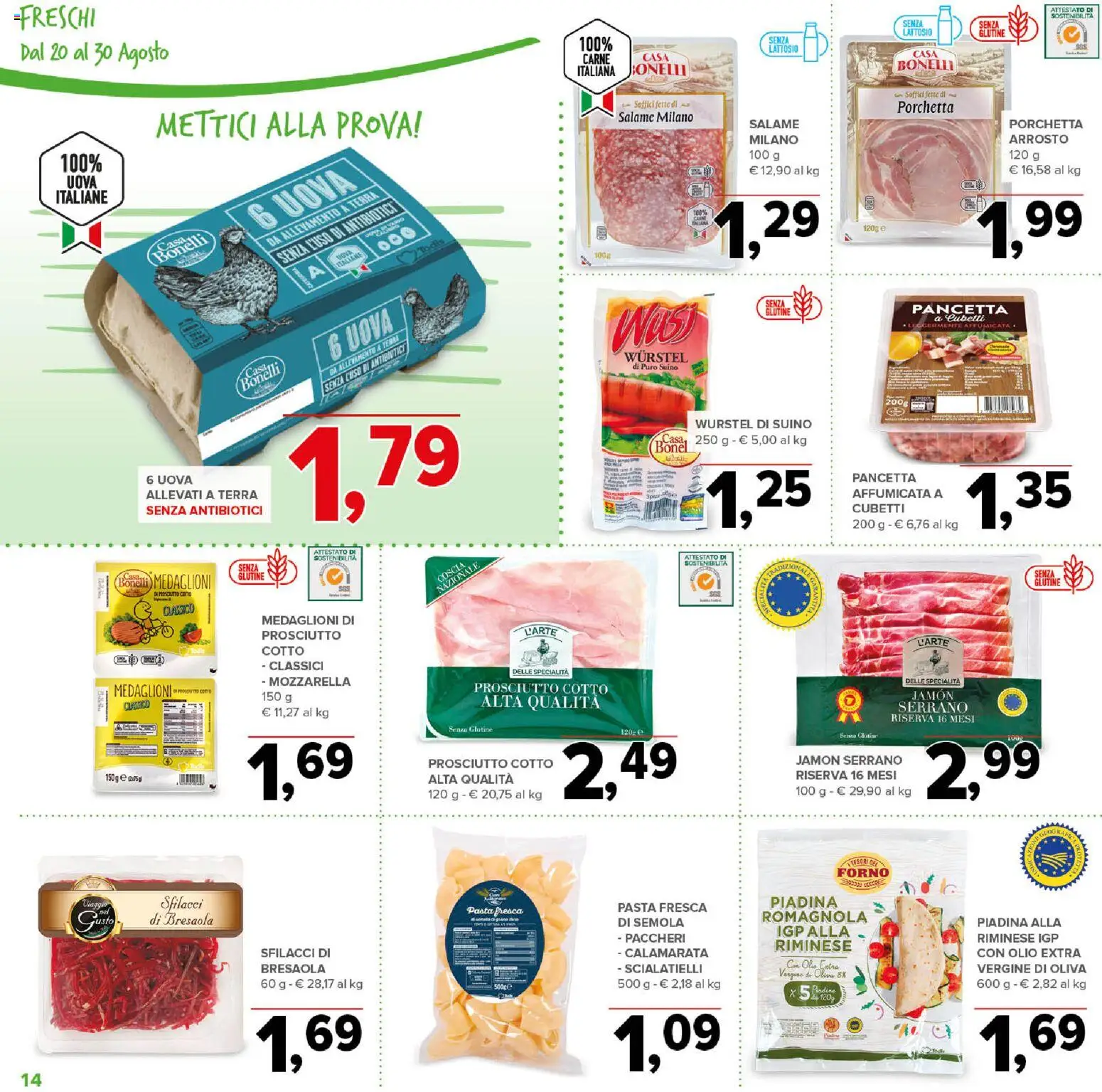 Volantino Todis del 20/08/2026 | Pagina: 14 | Prodotti: Senza glutine, Olio, Specialità, Senza lattosio