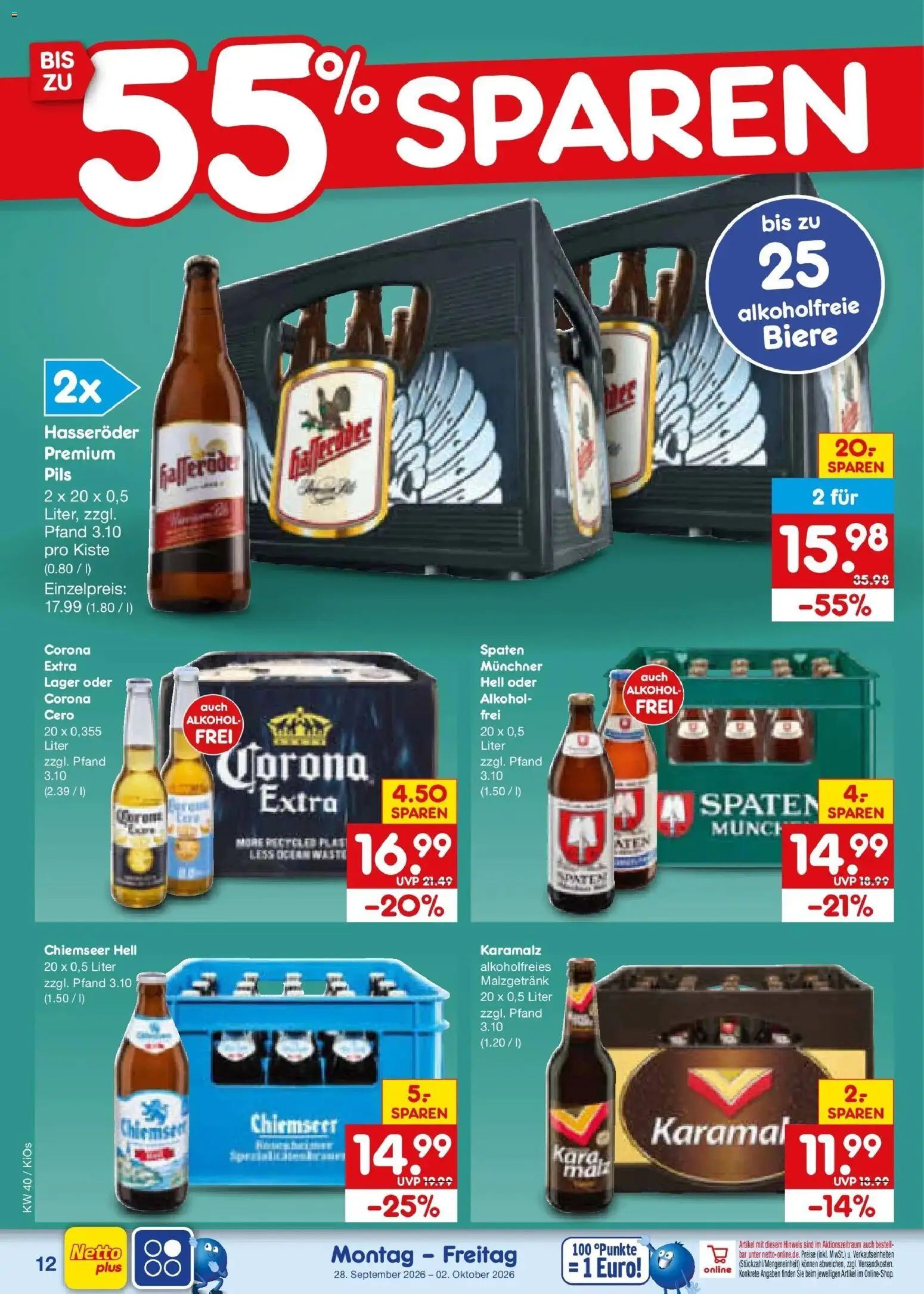 Netto Marken-Discount Prospekt Nürnberg – gültig ab 28.09.2026 | Seite: 18 | Produkte: Pils, Alkohol, Hasseröder