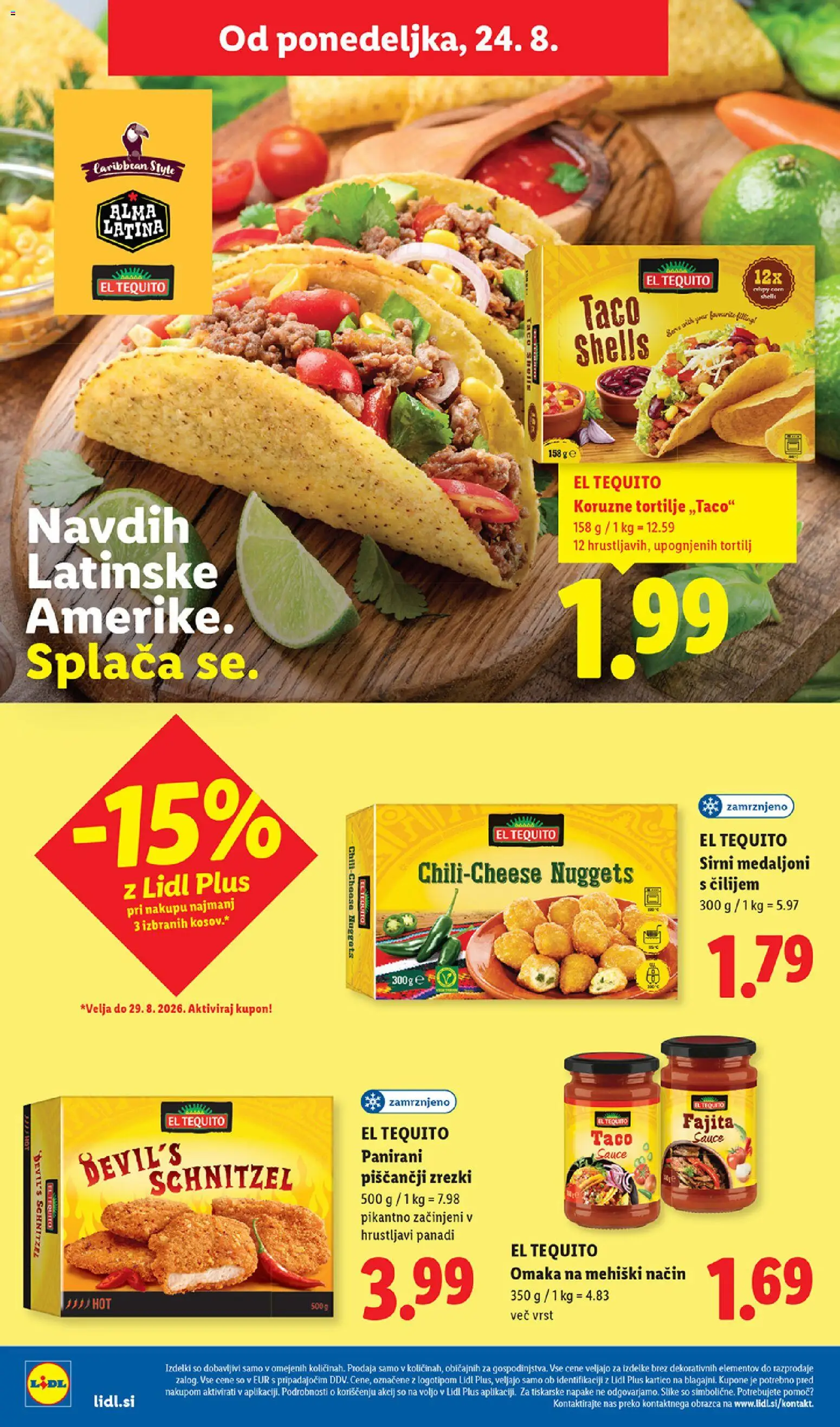 Novi Lidl katalog ponudbe – veljaven od 20.08.2026 | Stran: 46 | Izdelki: Tortilje, Zrezki, Omaka