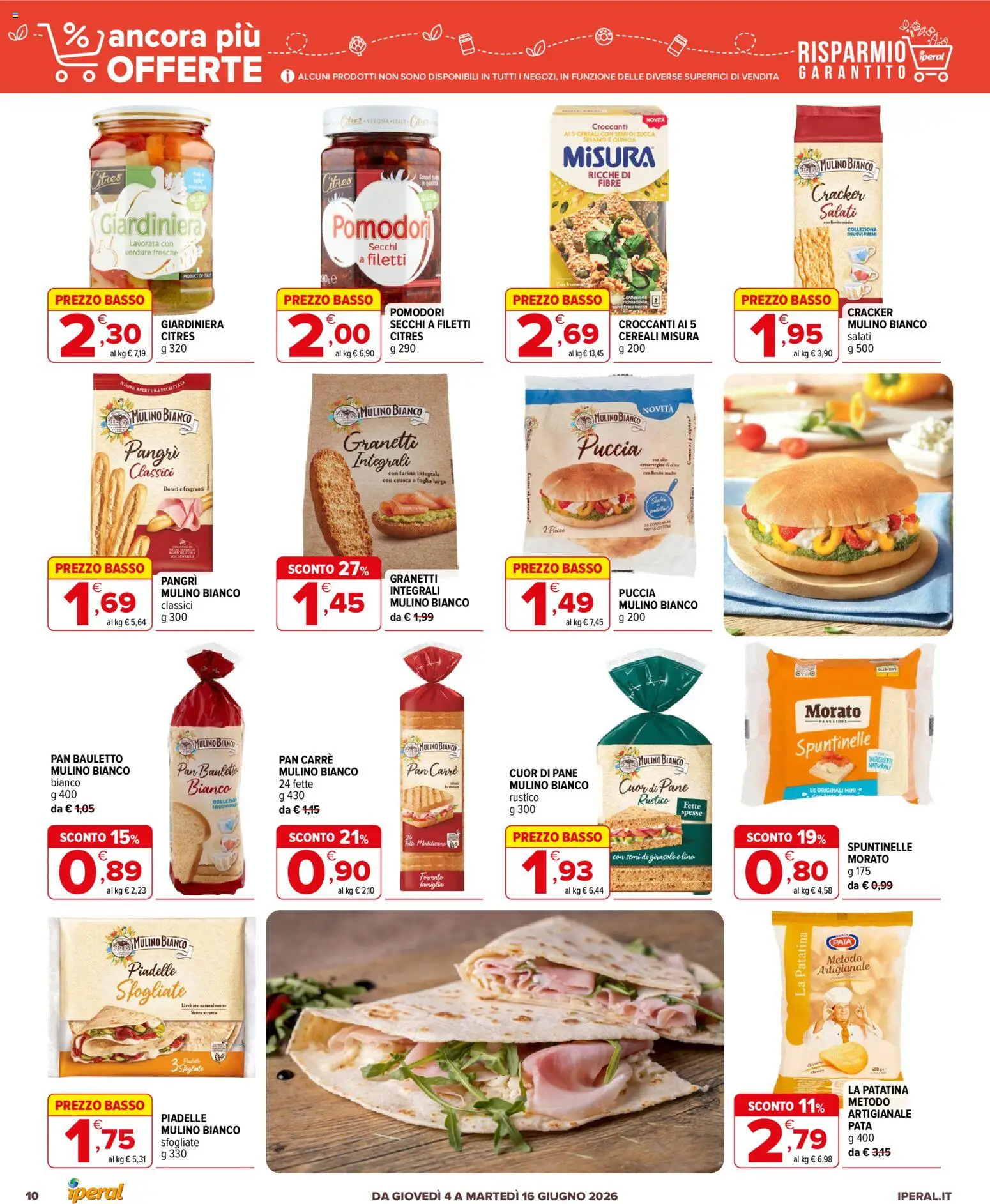 Volantino Iperal del 04.06.2026 | Pagina: 10 | Prodotti: Cereali, Verdure, Farina, Pomodori
