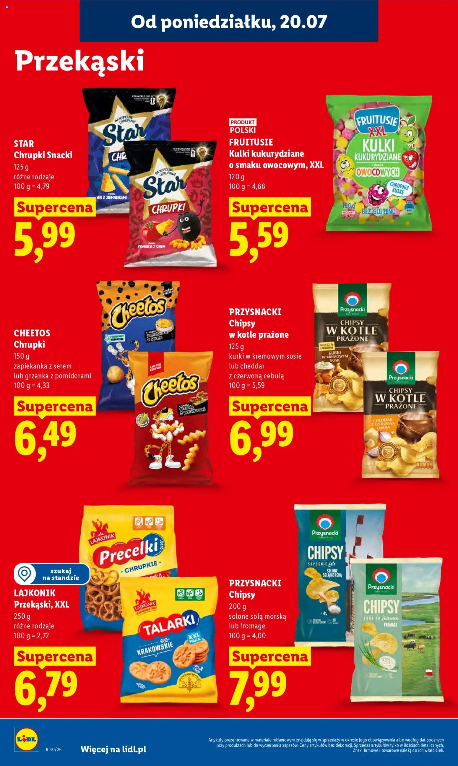 Lidl gazetka od 20.07.2026 | Strona: 82 | Produkty: Chipsy, Kurki, Pomidor, Ser