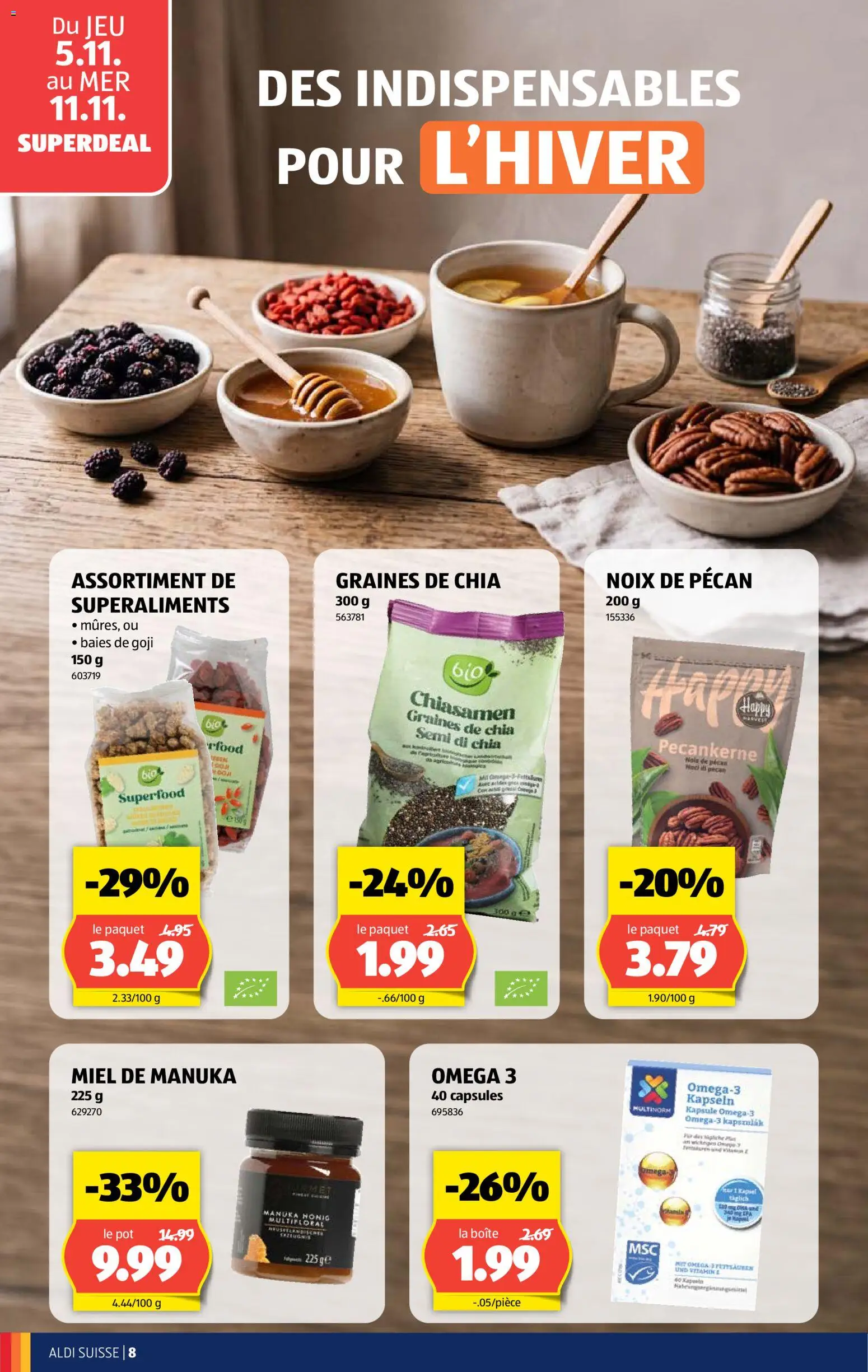 Aldi aktionen FR – gültig ab 05.11.2026 | Seite: 8 | Produkte: Met, Omega, Omega 3, Kapsel