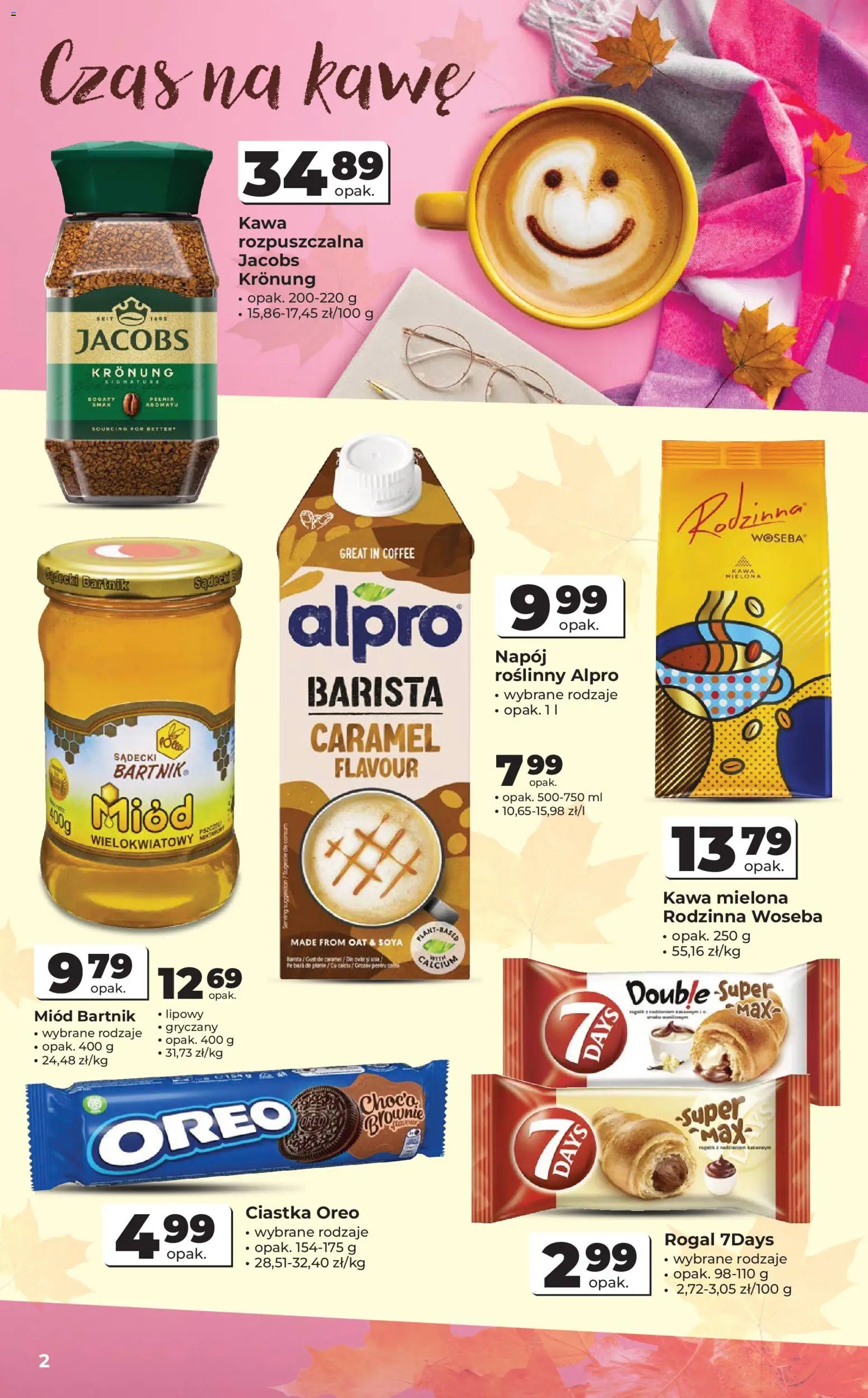 Odido gazetka od 16.09.2026 | Strona: 2 | Produkty: Miód, Jacobs, Ciastka, Kawa mielona