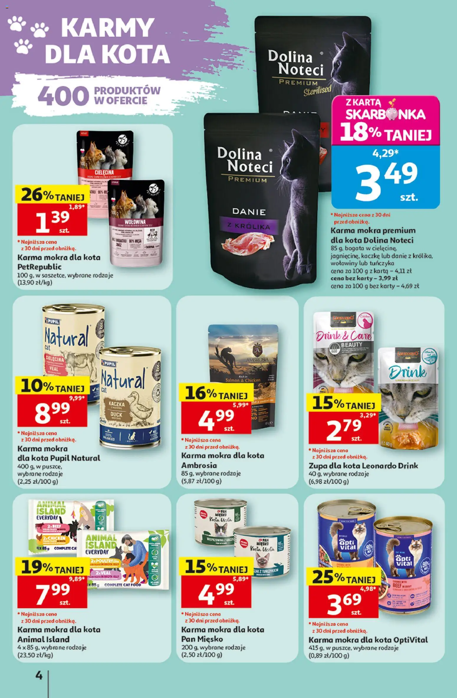 Auchan gazetka - Świat Pupili Hipermarket od 01.10.2026 | Strona: 4 | Produkty: Karta, Kaczka, Wołowina, Karma