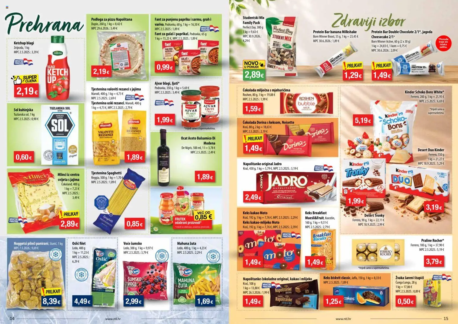NTL katalog | vrijedi od 21.10.2026 | Stranica: 8 | Proizvodi: Praline, Tjestenina, Sol, Kakao