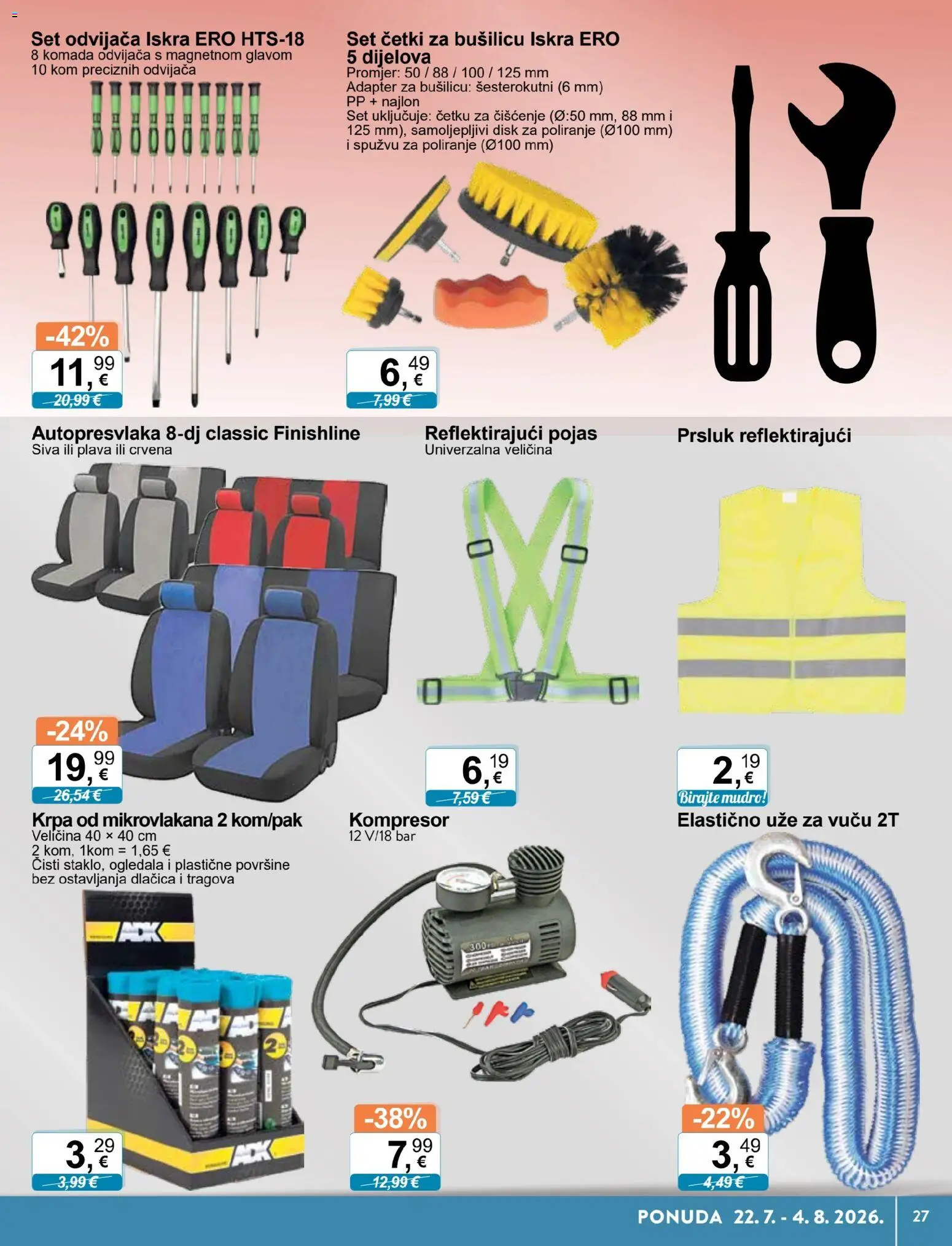 KTC katalog | vrijedi od 22.07.2026 | Stranica: 27 | Proizvodi: Krpa, Ogledala, Kompresor, Pojas
