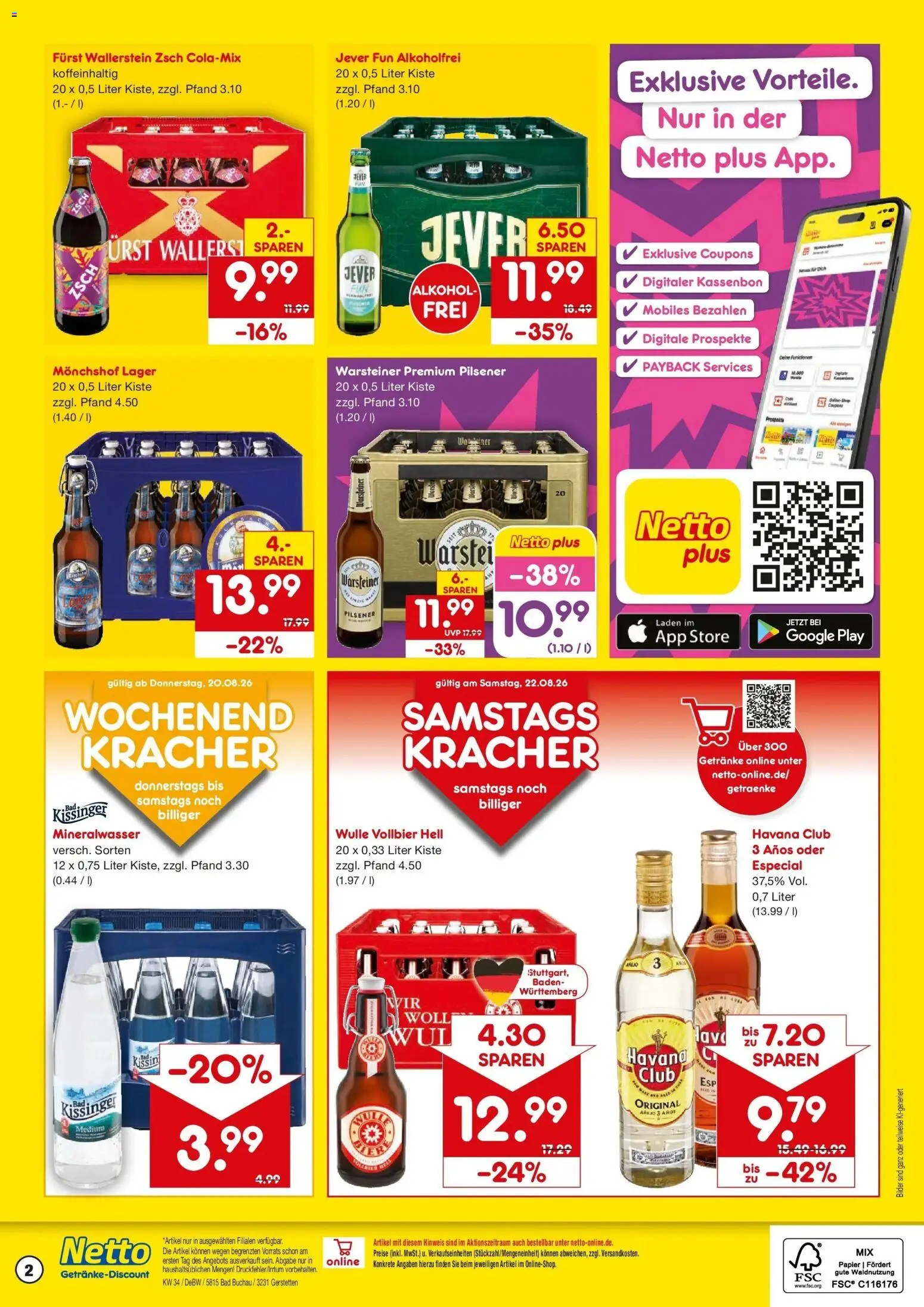 Netto Marken-Discount Prospekt Gerstetten – gültig ab 17.08.2026 | Seite: 2 | Produkte: Monchshof, Bad, Mineralwasser, Jever